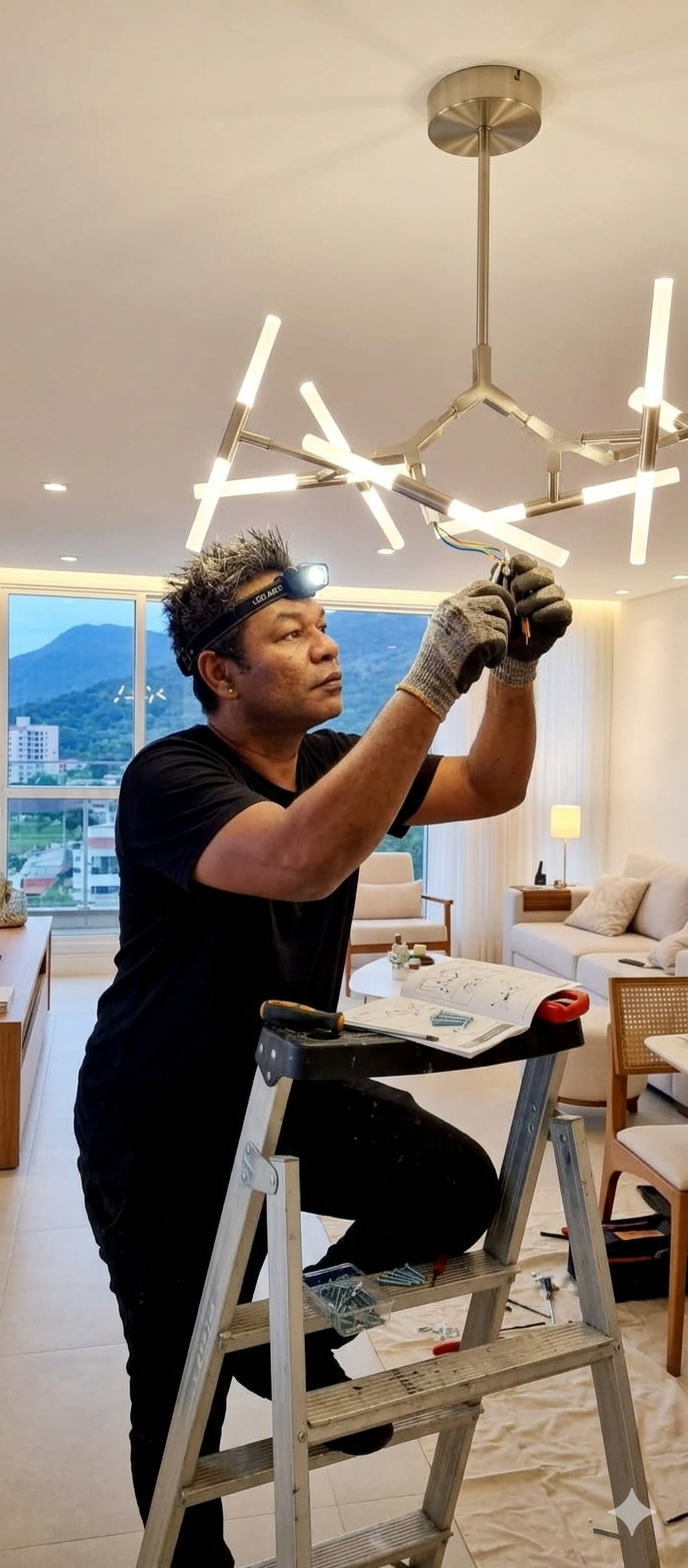 INSTALAÇÃO DE LUSTRES E LUMINÁRIAS