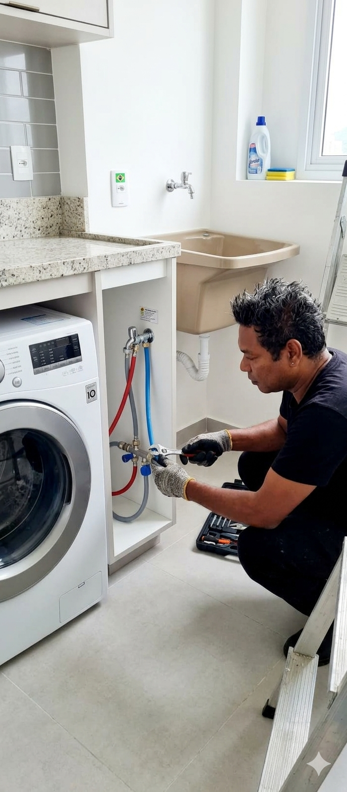 INSTALAÇÃO DE MAQUINA DE LAVAR 