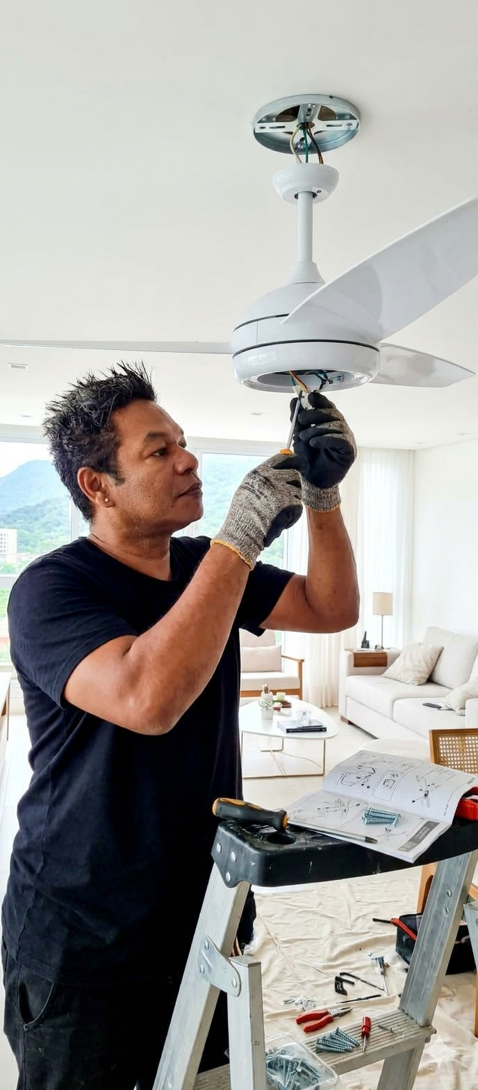 INSTALAÇÃO DE VENTILADORES DE TETO E CONTROLE REMOTO