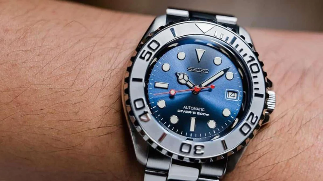 Seiko Automatic Diver's Watch - Gun & Blue