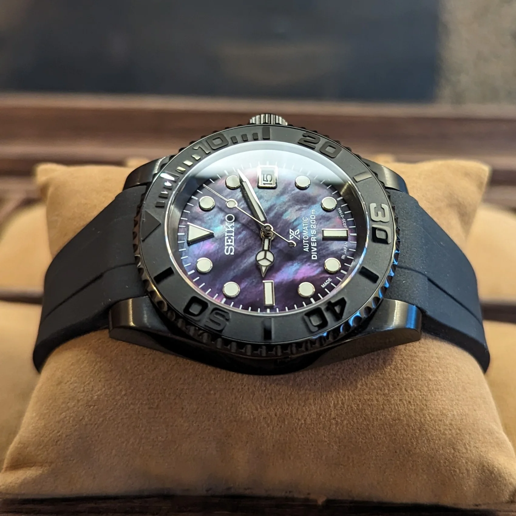 Seiko Prospex Black Diver Watch - Cosmos 