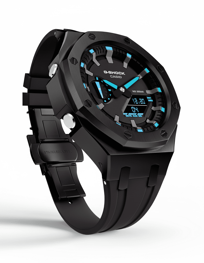 G-SHOCK GA-2100 Series Watch mod - Black & Blue Dial