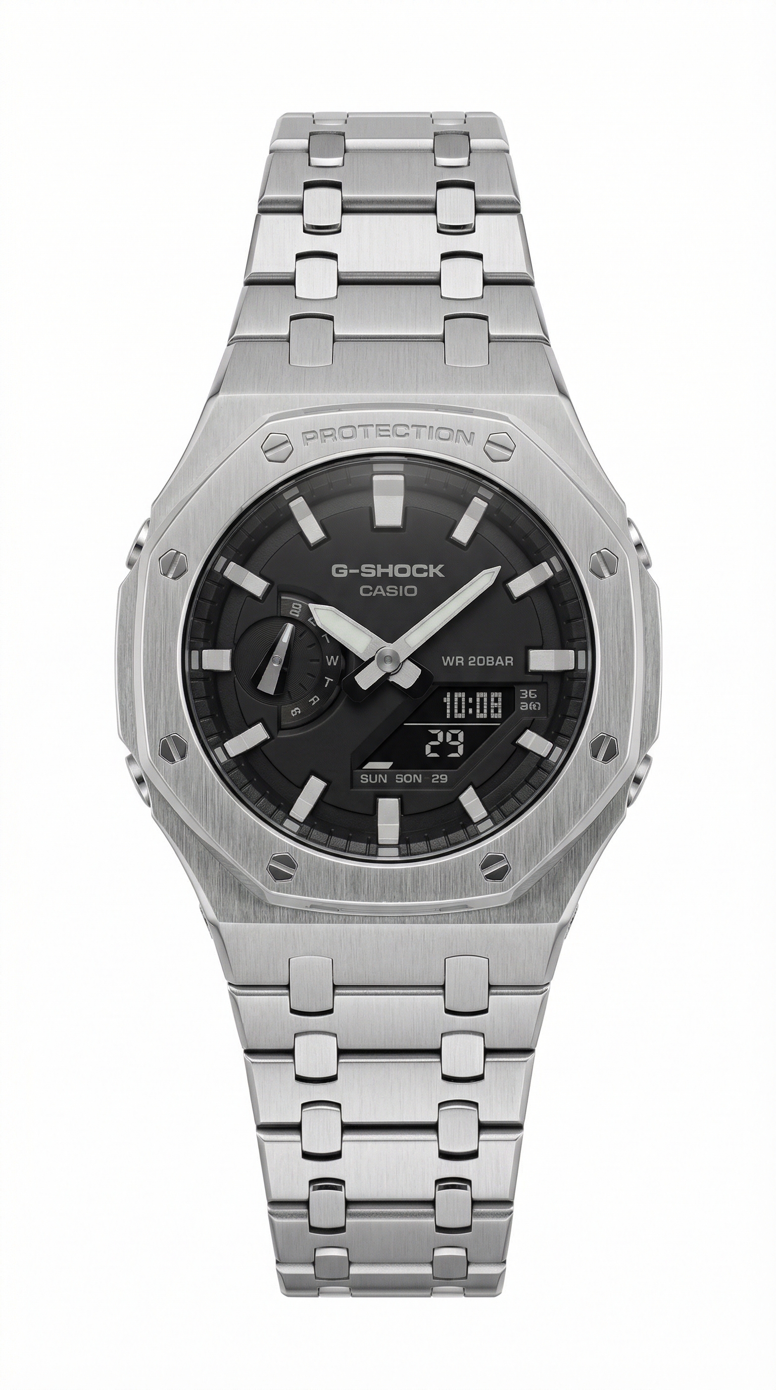 Casio G-Shock GA2100 Silver mod