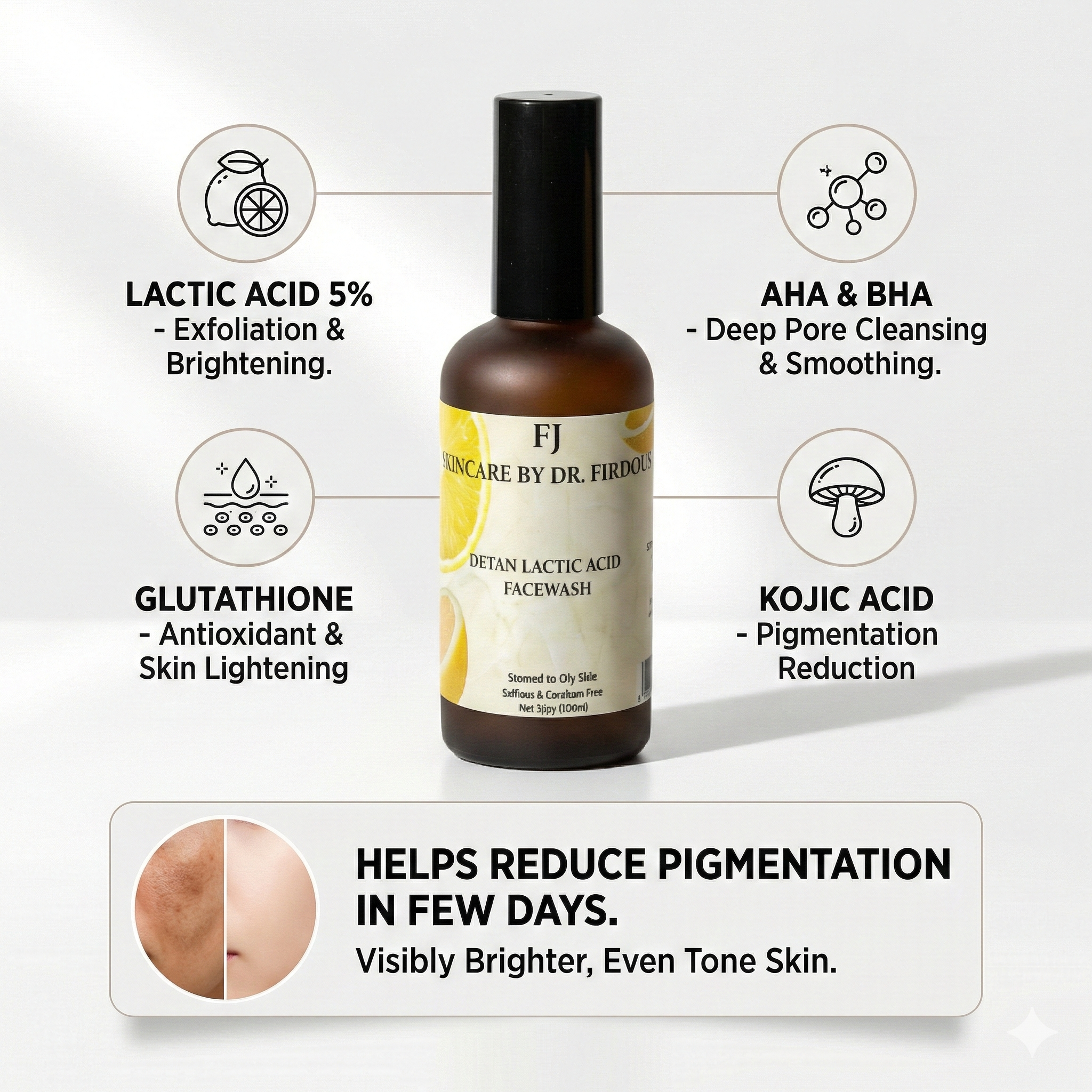 Detan Lactic Acid Facewash