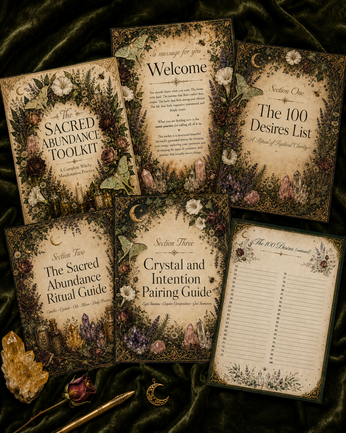 The Sacred Abundance Toolkit — A Complete Witchy Manifestation Practice — 71 Page Printable PDF — Instant Digital Download