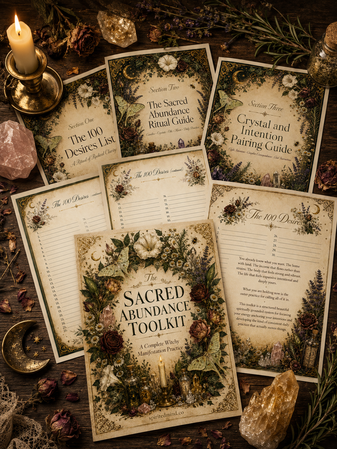  The Sacred Abundance Toolkit — A Complete Witchy Manifestation Practice — 71 Page Printable PDF — Instant Digital Download