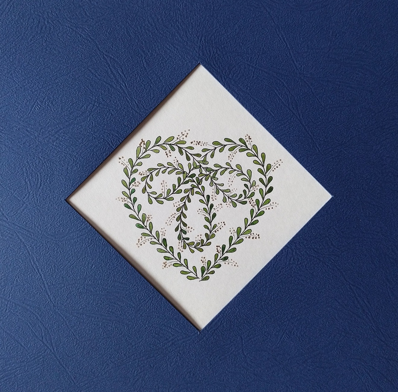 Coeur en feuillage format losange