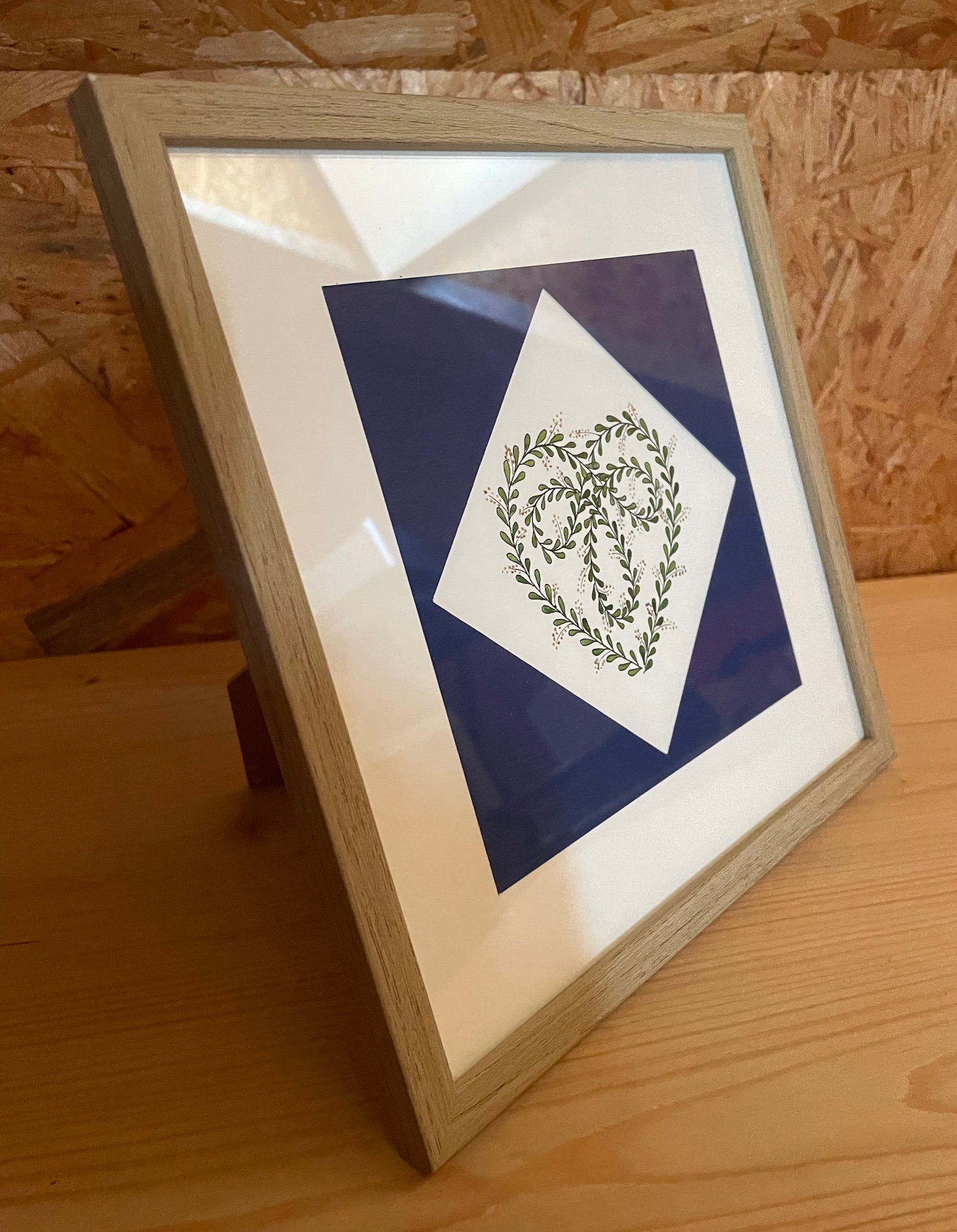 Coeur en feuillage format losange