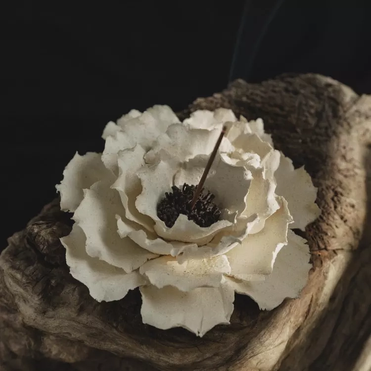 Handcrafted Ceramic Flower Incense Holder