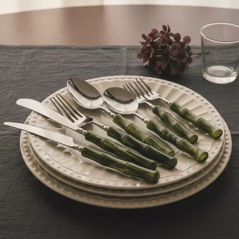 Pearlescent Bamboo-Joint Cutlery