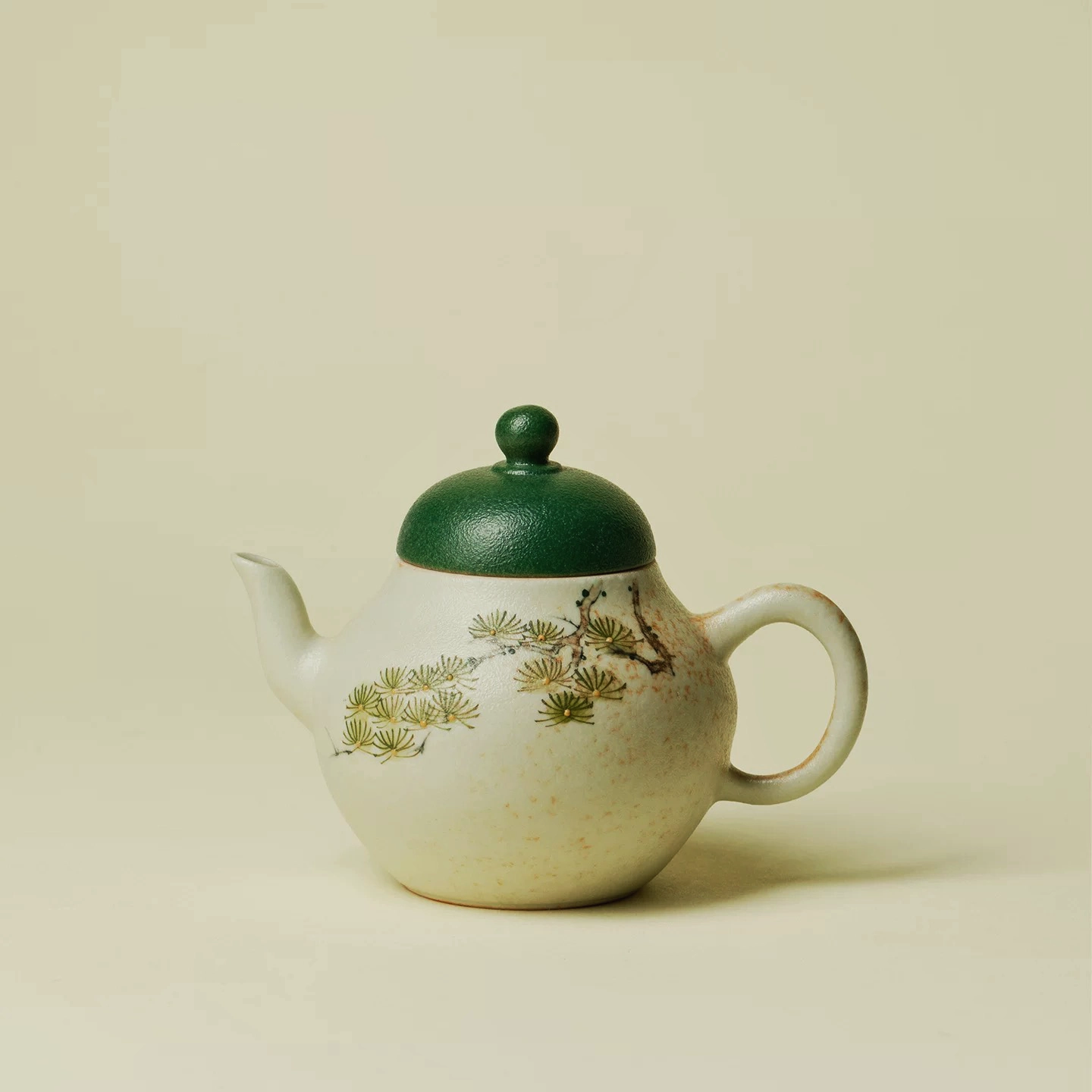 Caramel & Turquoise Hand-Painted Pear-Shaped Gongfu Teapot