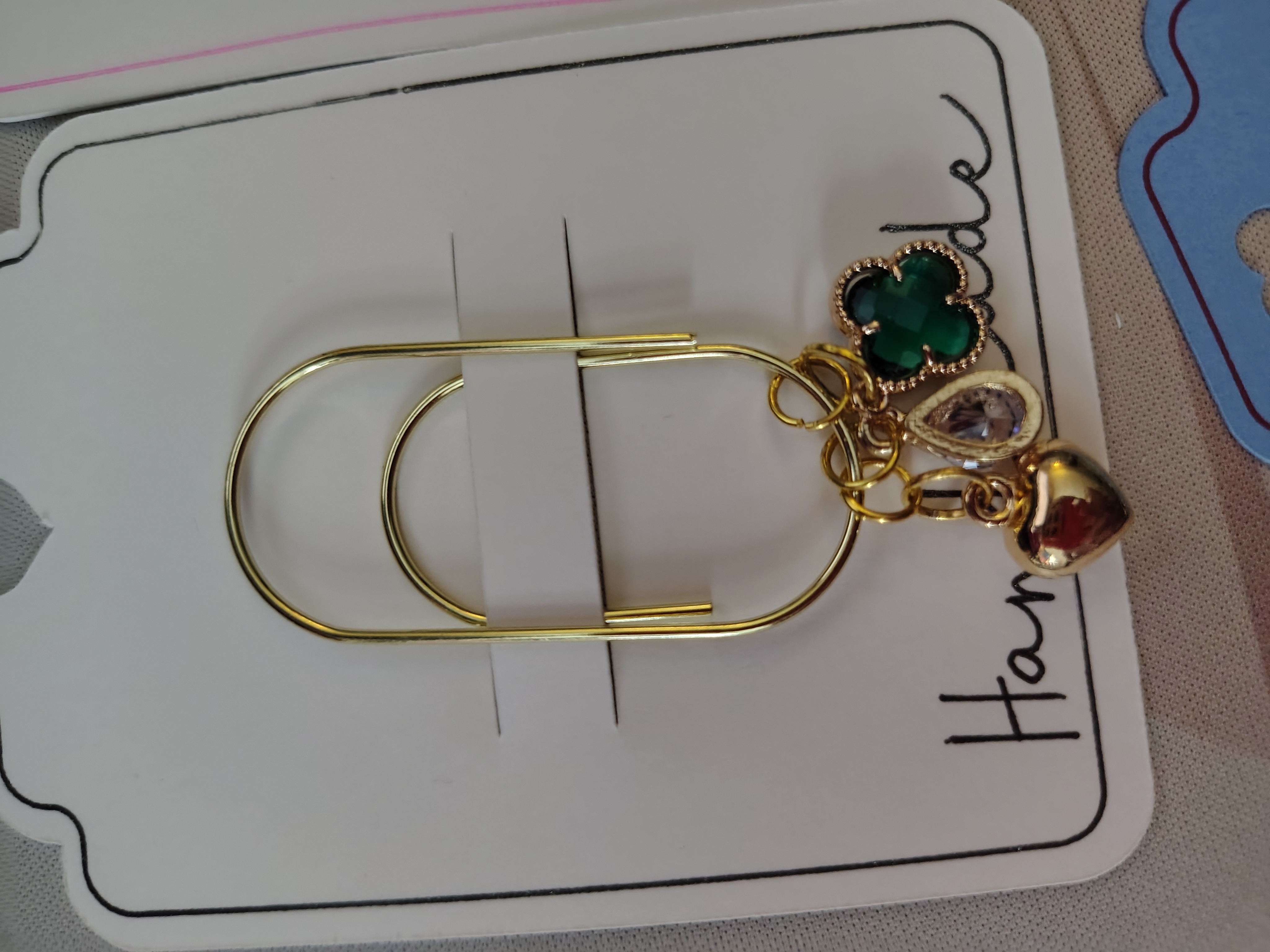 Gold Lucky Charm Paperclip Bookmark for Planners