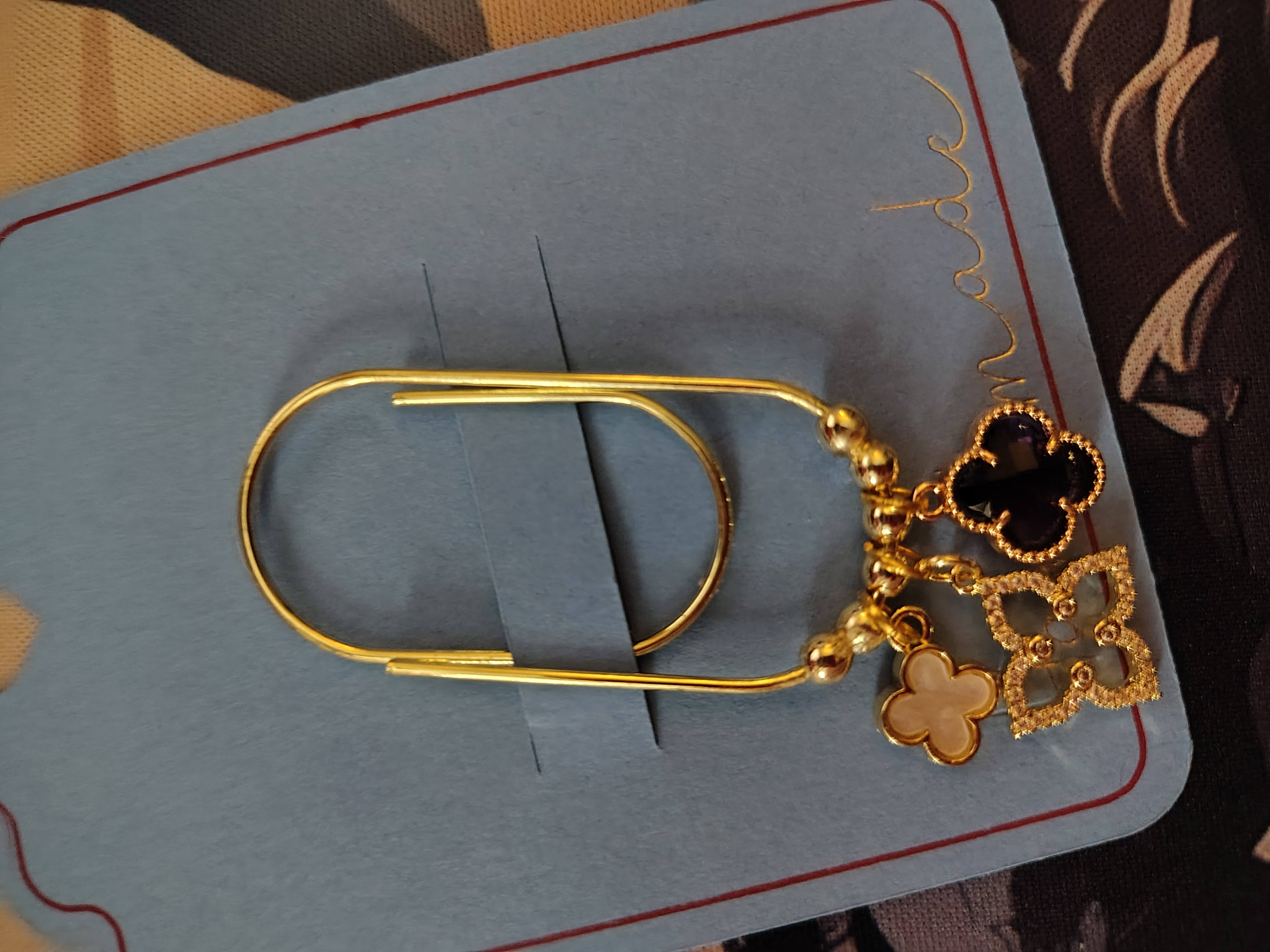 Gold Lucky Charm Paperclip Bookmark for Planners