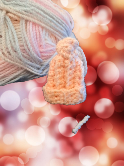 Handmade Mini crochet hat tree ornament 