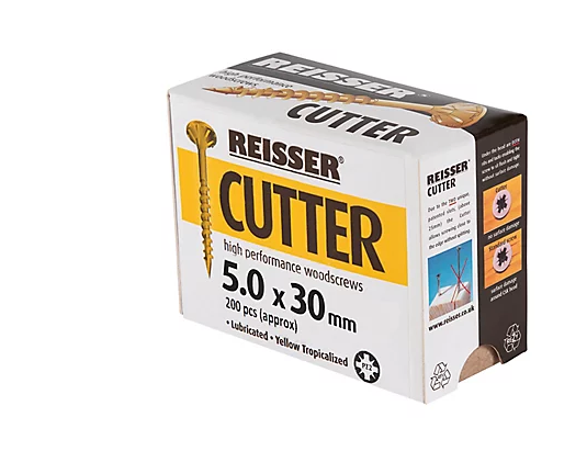 Reisser Cutter PZ Countersunk High Performance Woodscrews 5mm x 30mm 200 Pack 