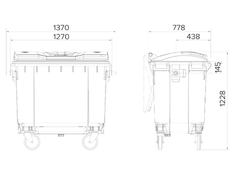 Contenedor plastico 660L HDPE