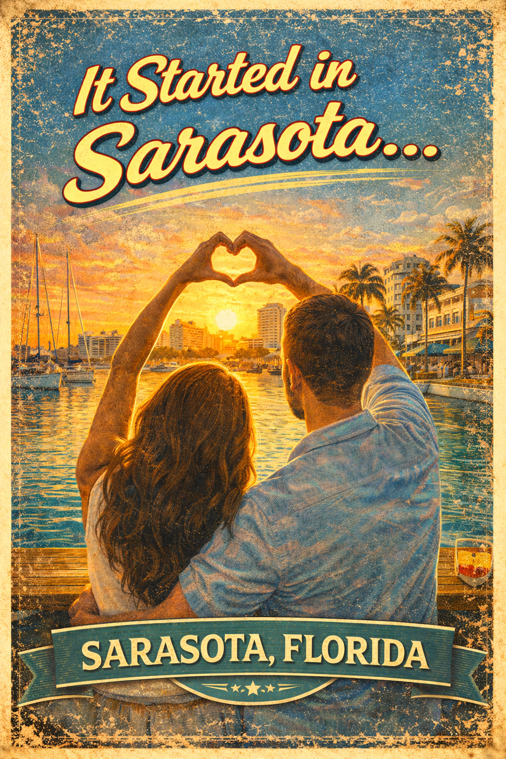 Sarasota Florida Vintage Poster