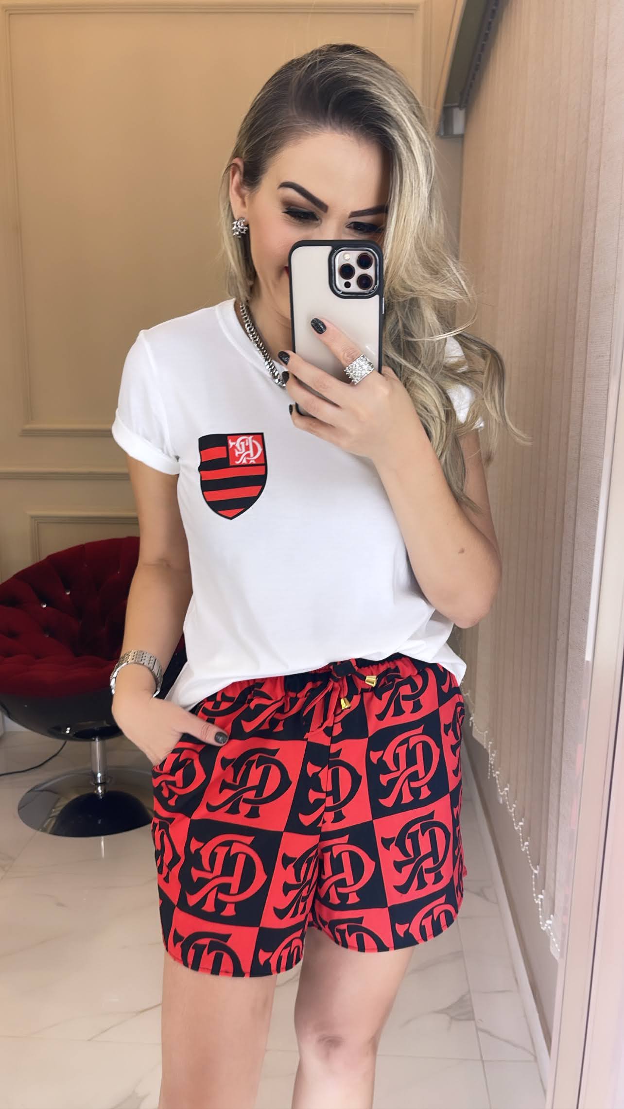 Camisa Feminino Flamengo Minimalista