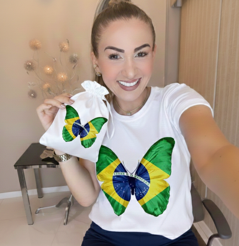 Camiseta Borboleta Brasil