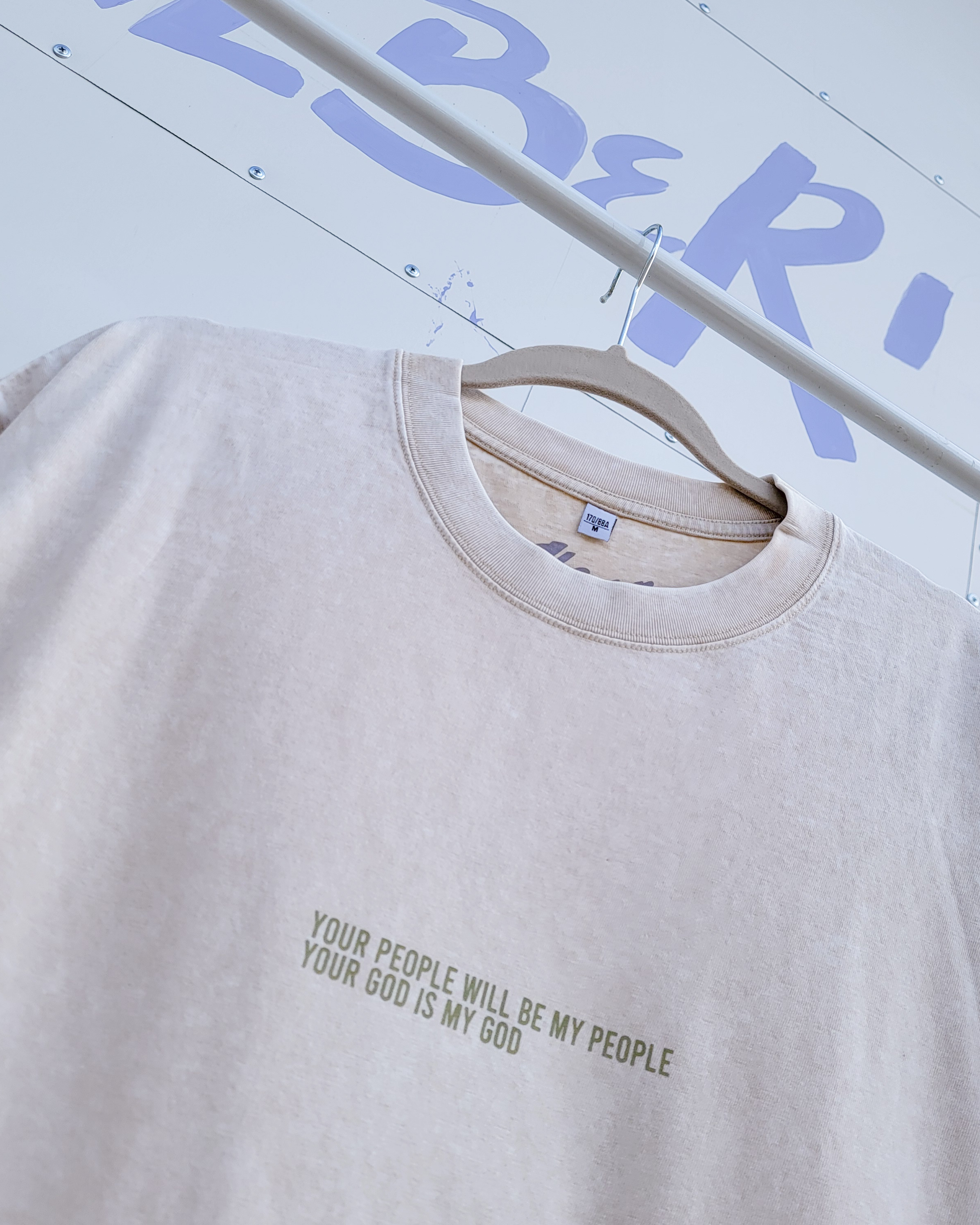 Oversized Apricot Acid-Wash 100% Cotton Tee