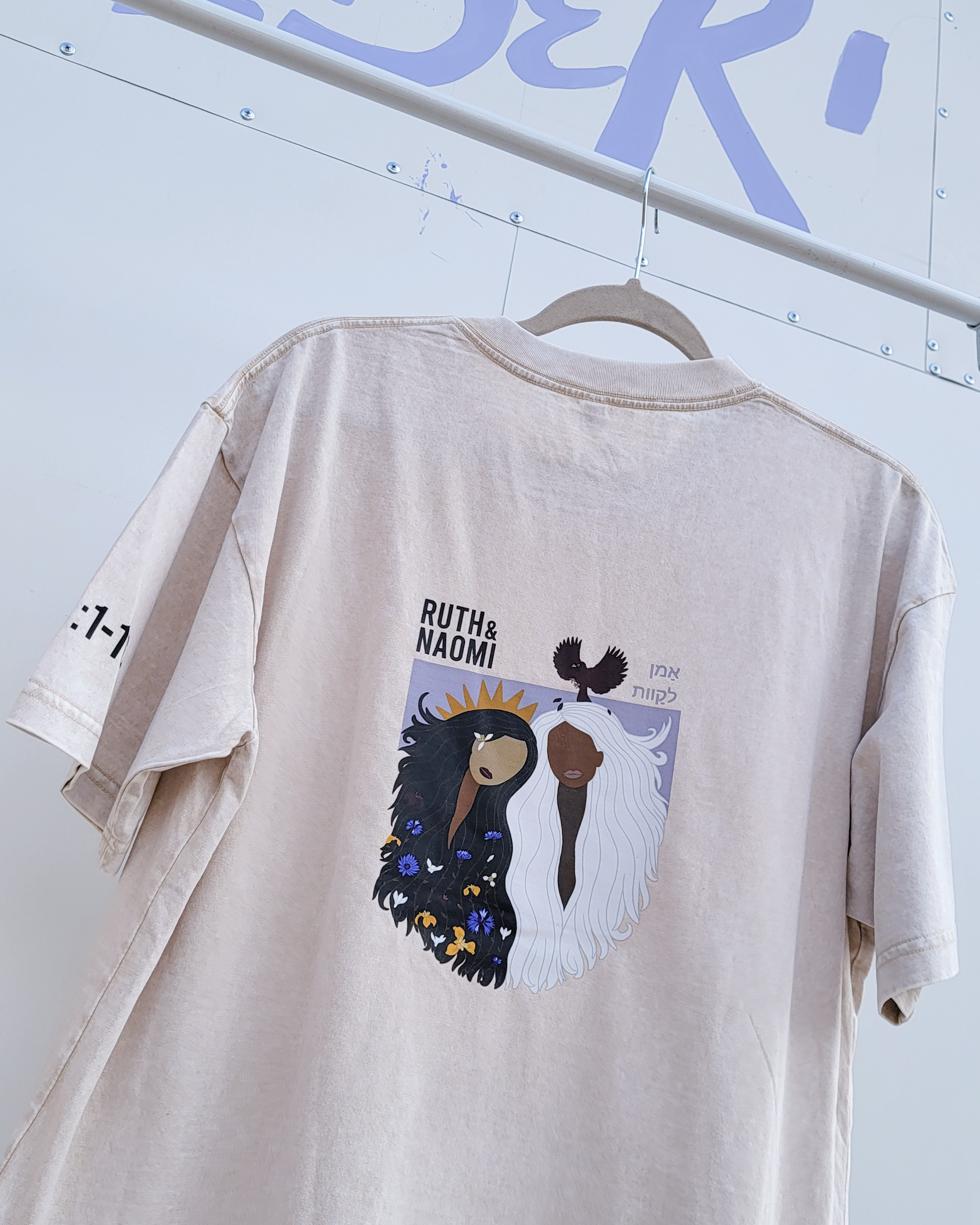 Oversized Apricot Acid-Wash 100% Cotton Tee