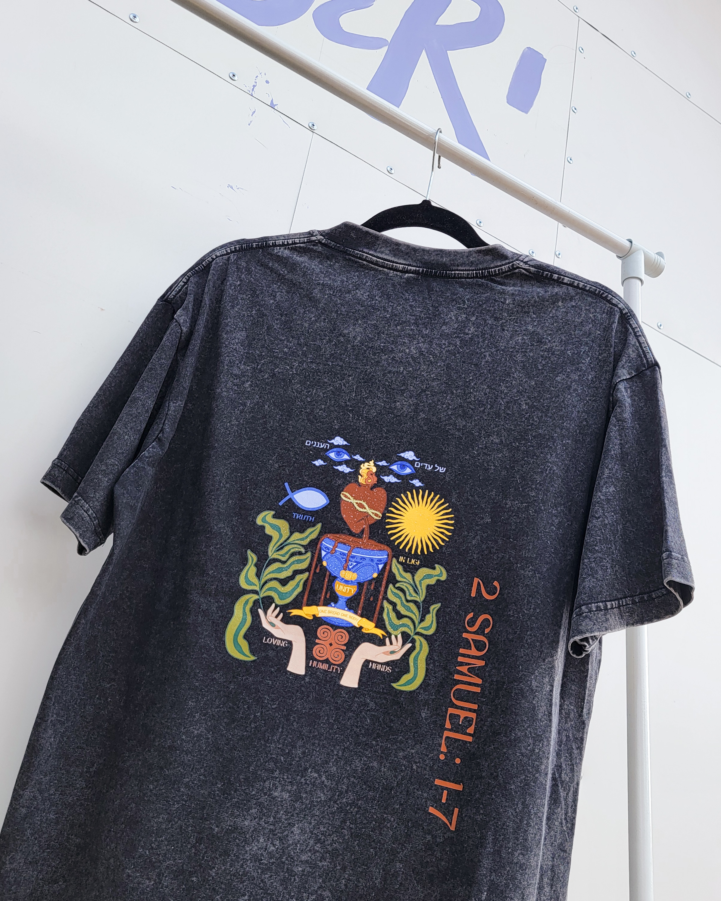 Oversized Black Acid-Wash 100% Cotton Tee