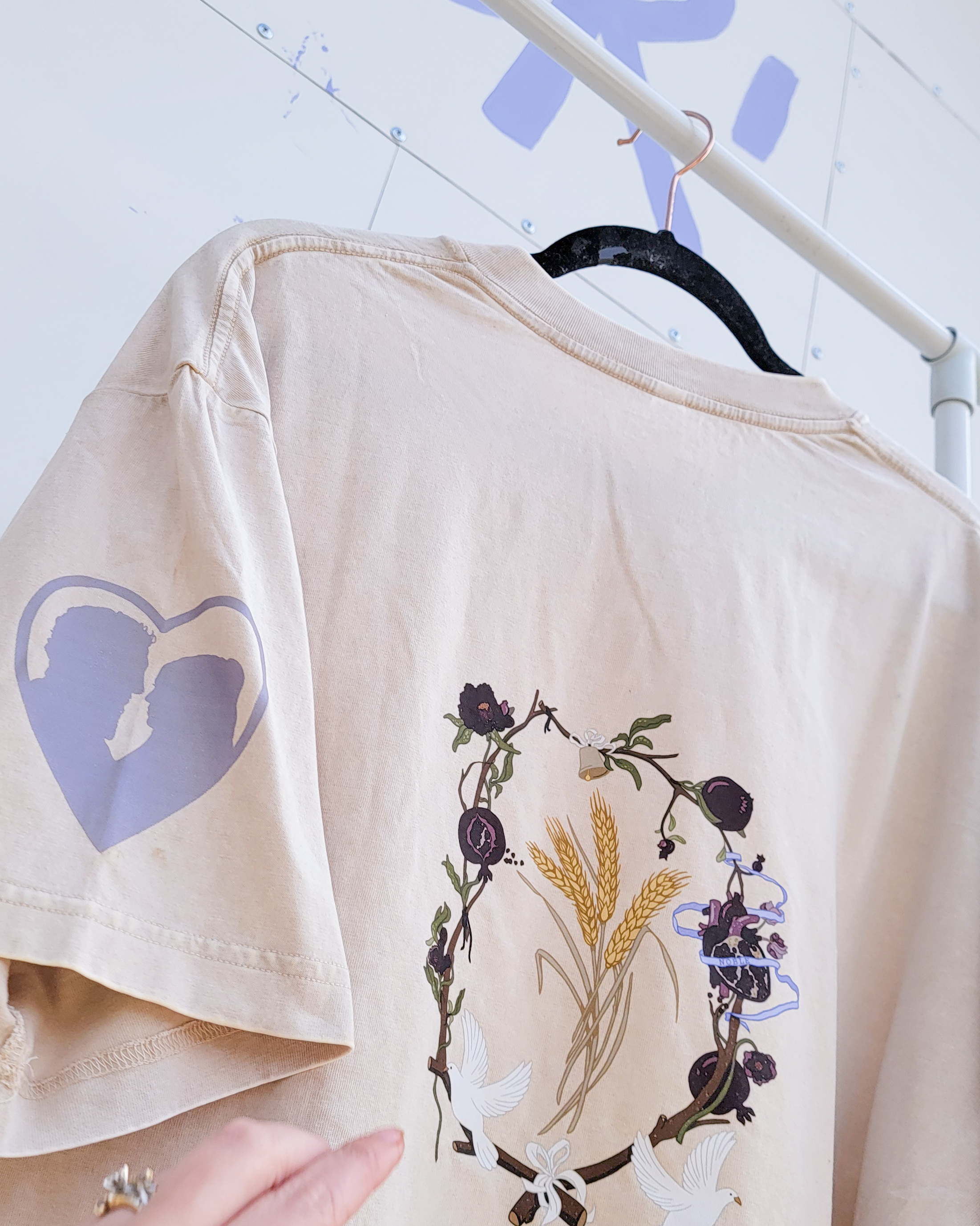 Oversized Apricot Acid-Wash 100% Cotton Tee