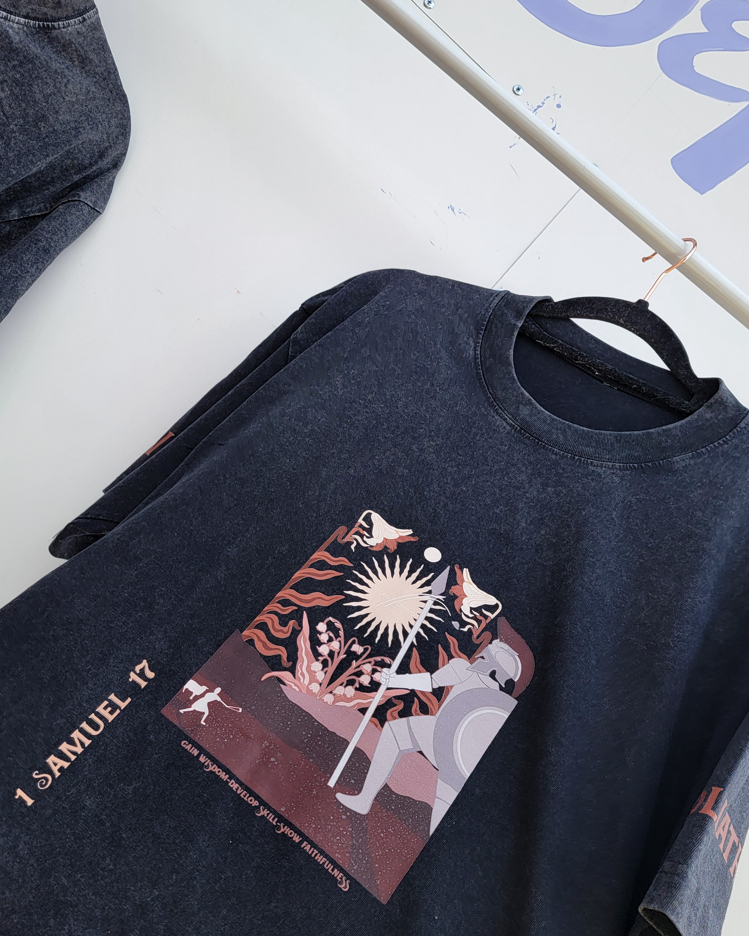 Oversized Black Acid-Wash 100% Cotton Tee