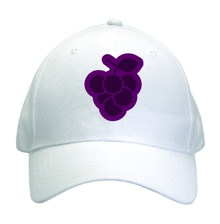 Gorra blanca con racimo de uvas