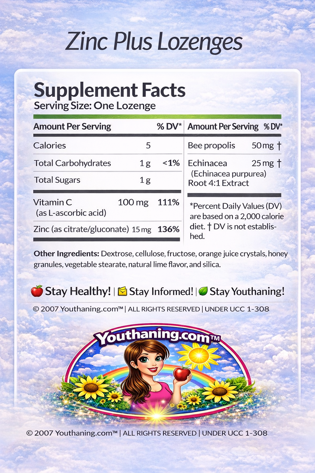 Zinc Plus Lozenges 90 Capsules - Case of 12