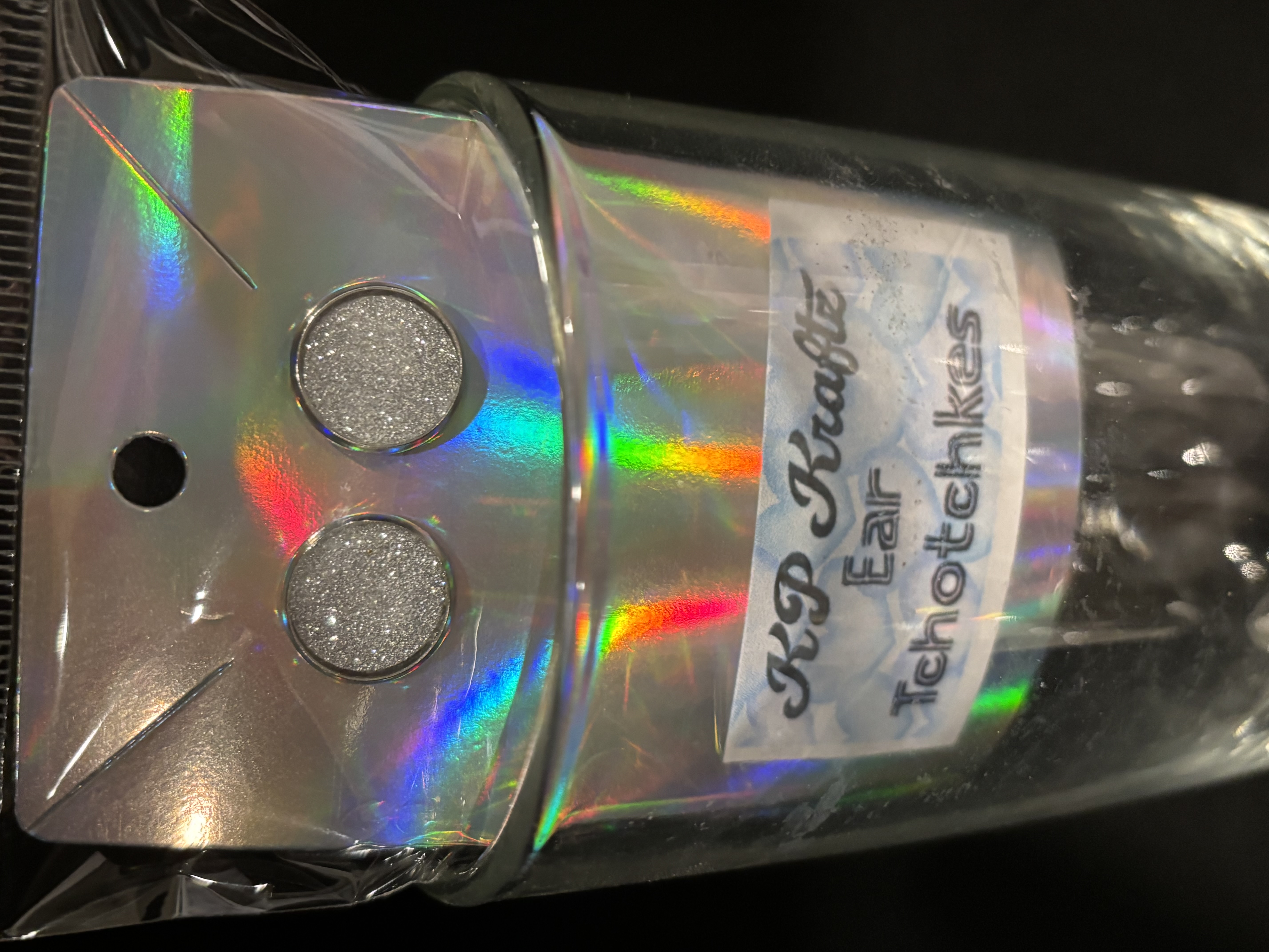 Silver Glitter Stud Earrings