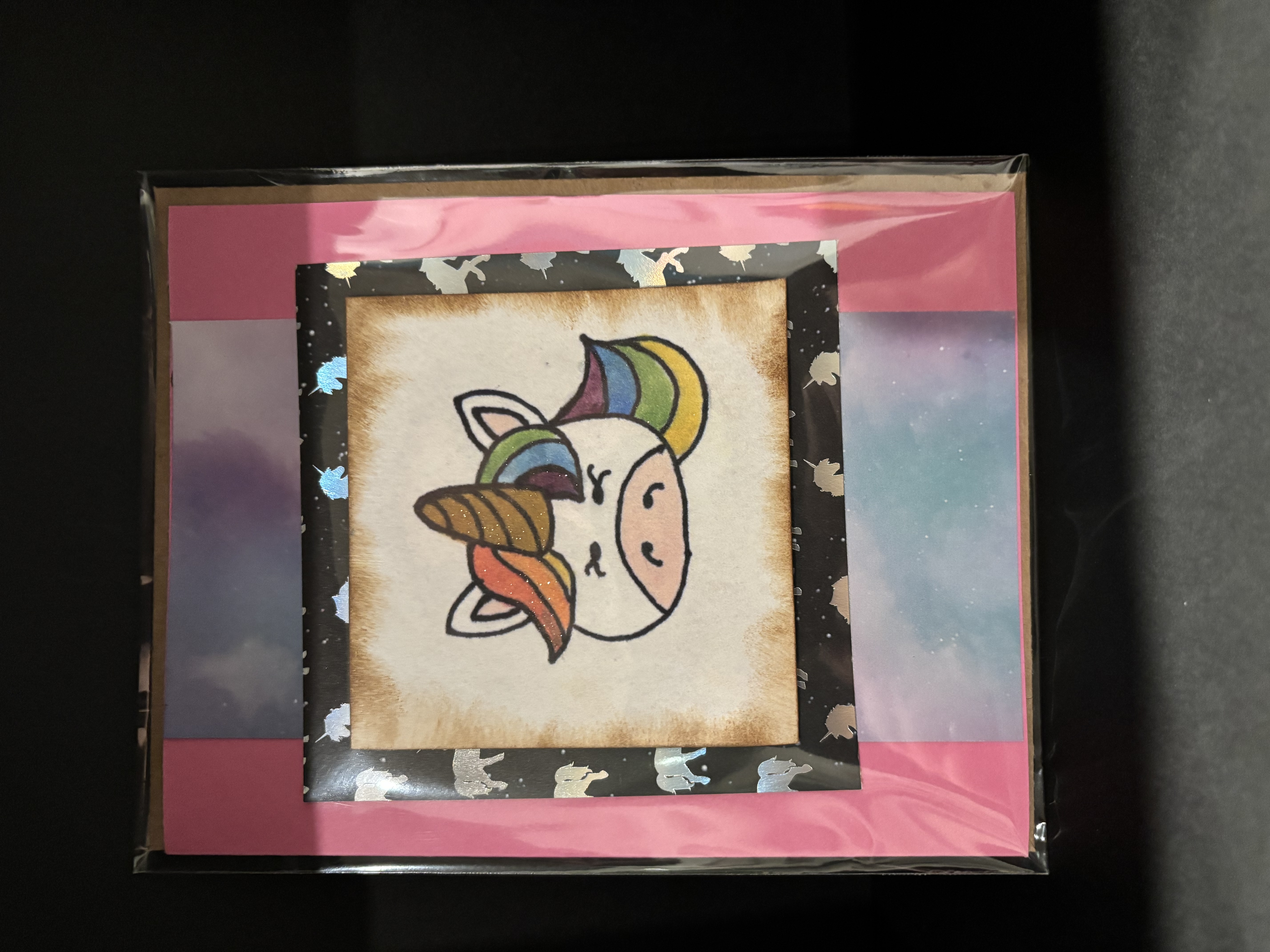 Rainbow Unicorn Art Card