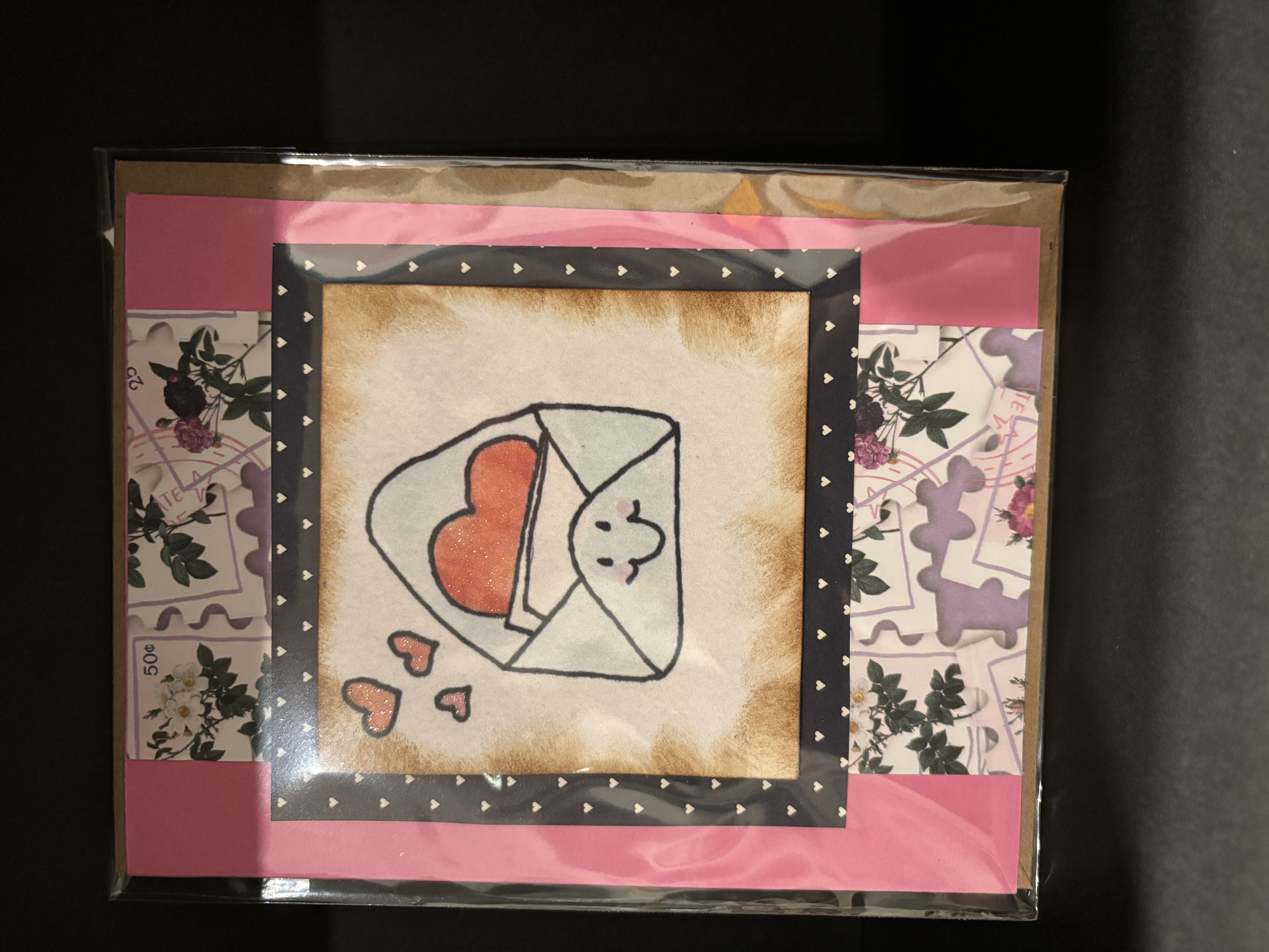 Cute Heart Envelope Greeting Card