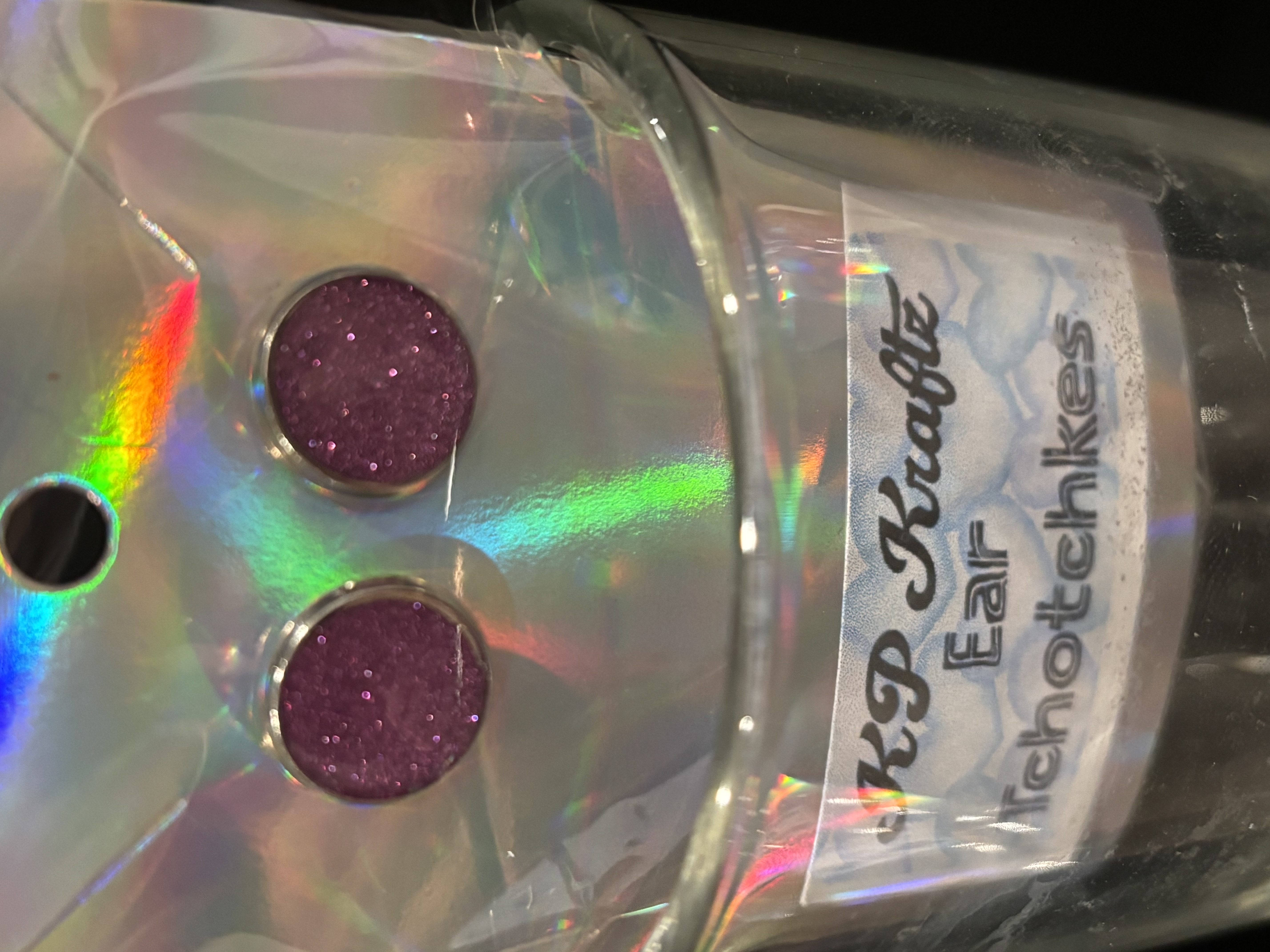 Purple Glitter Stud Earrings