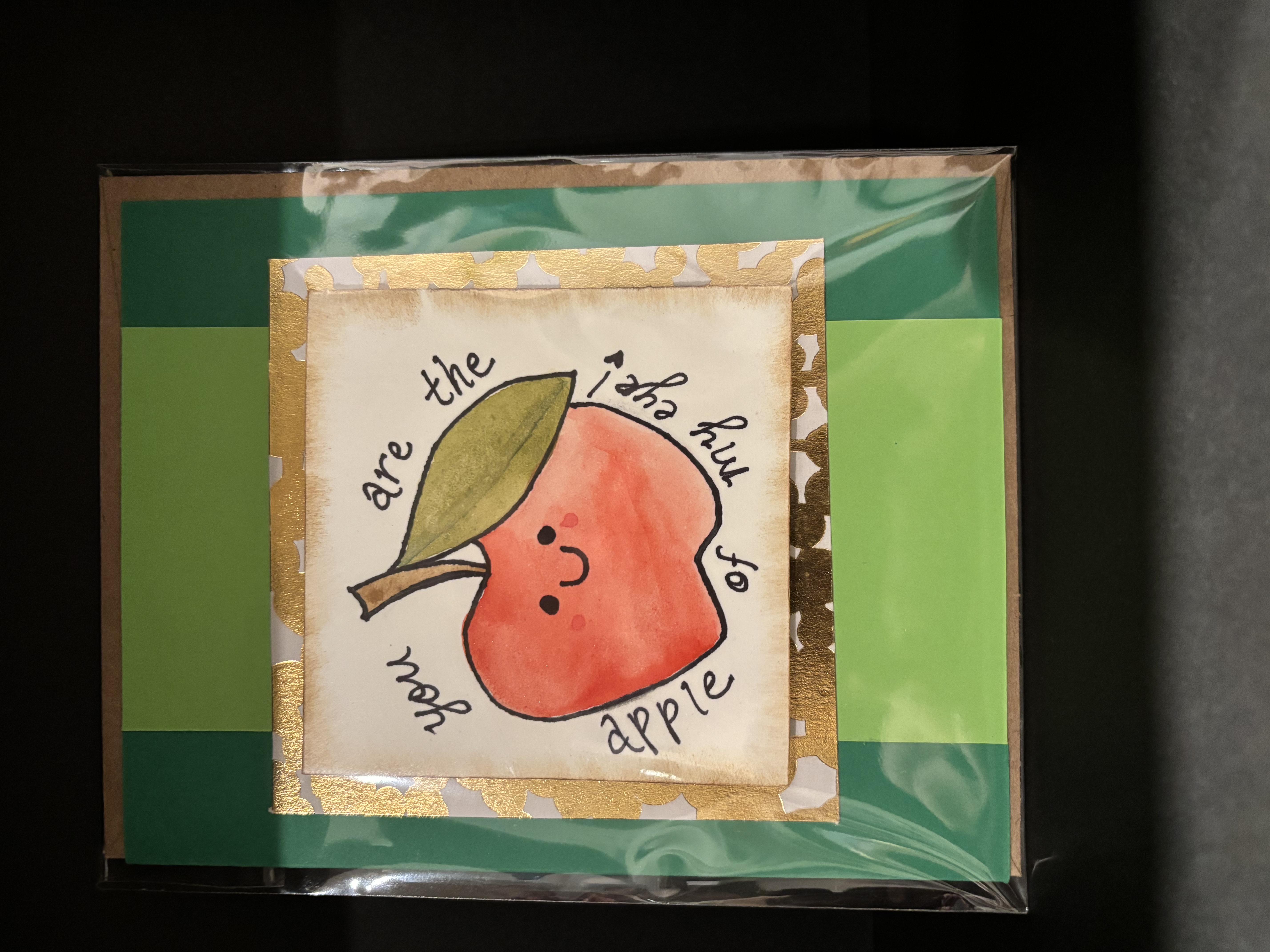 Handmade Apple Greeting Card