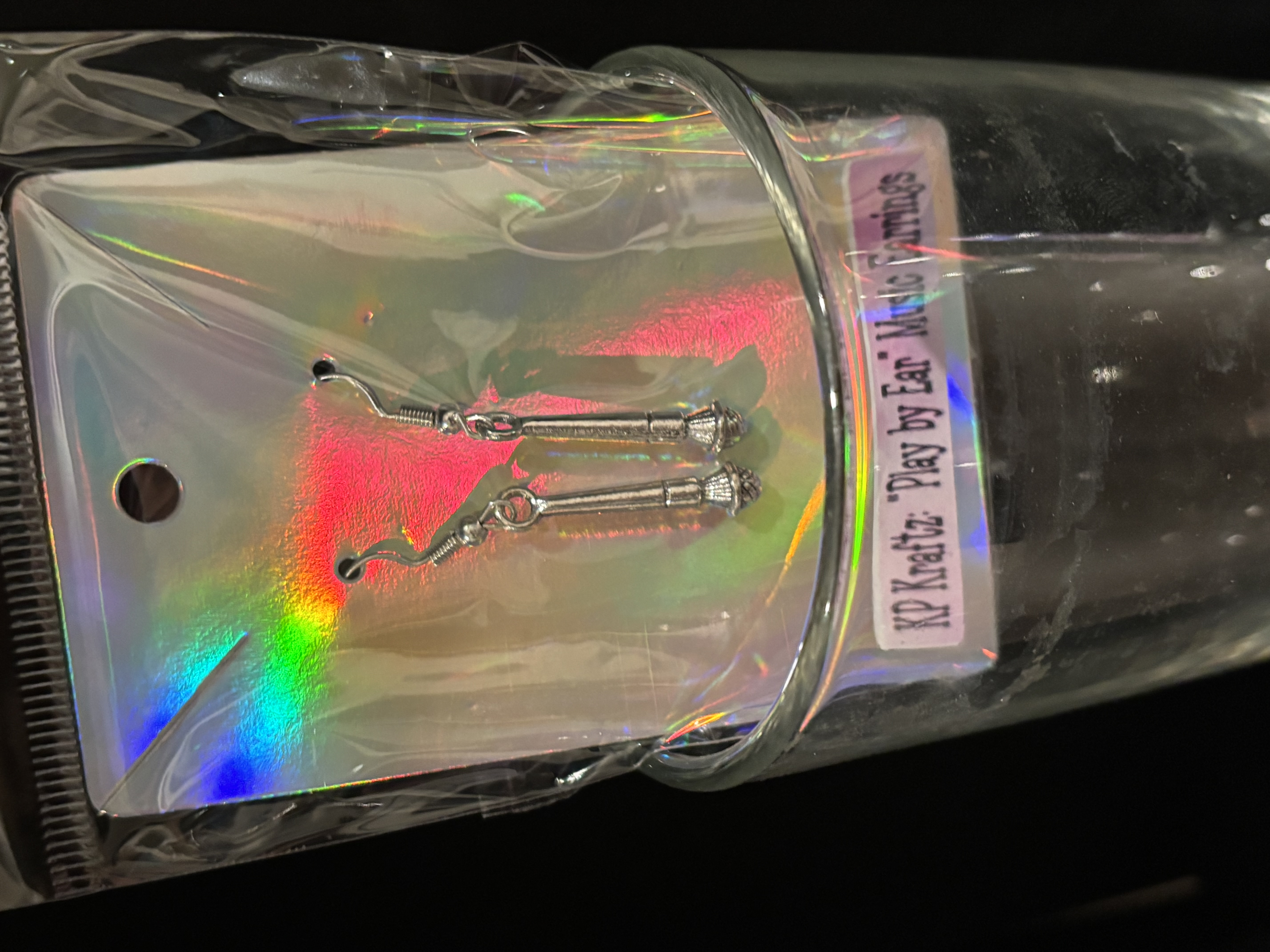 Silver Microphone Earrings