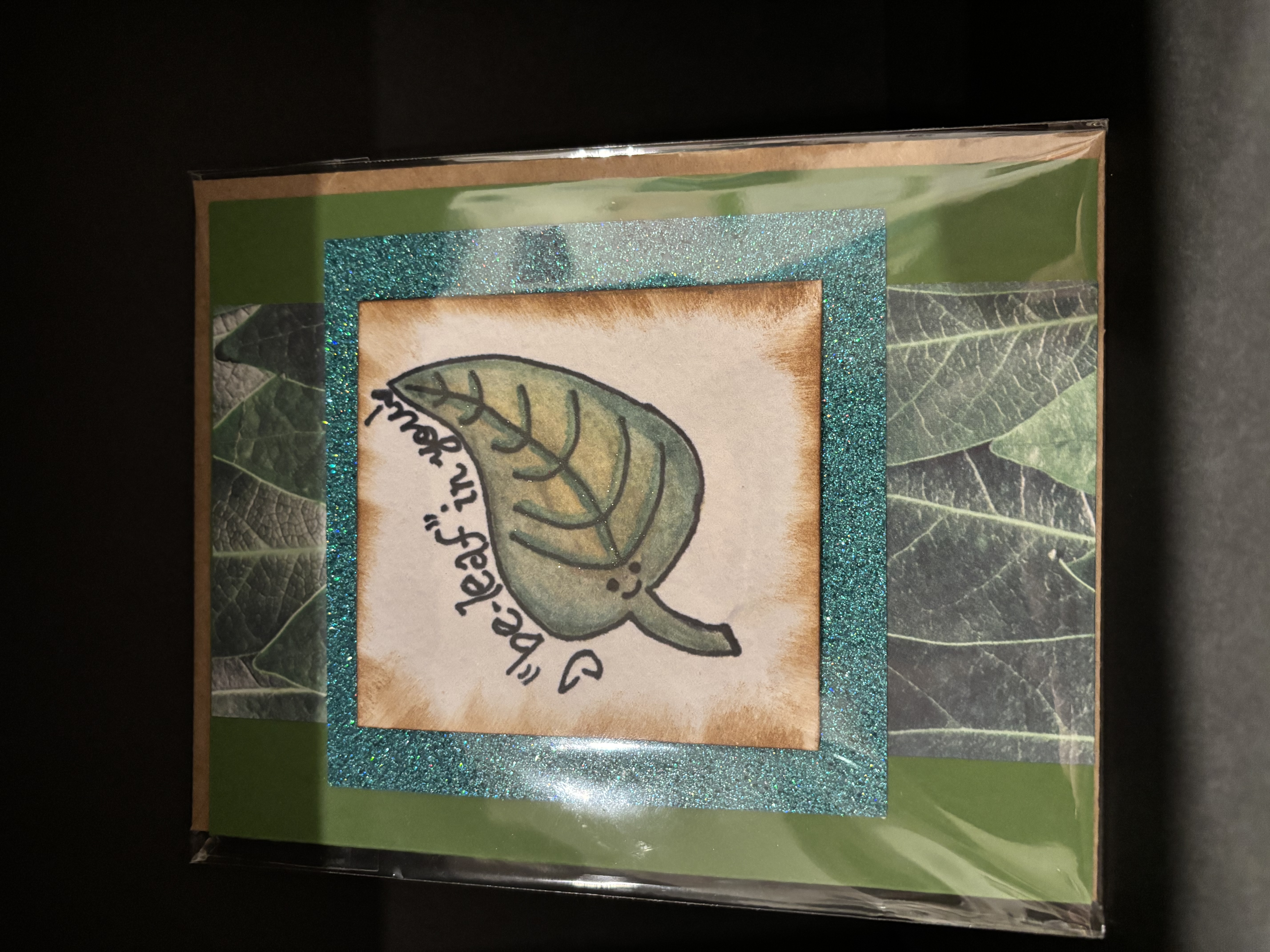Handmade Leaf Art Card