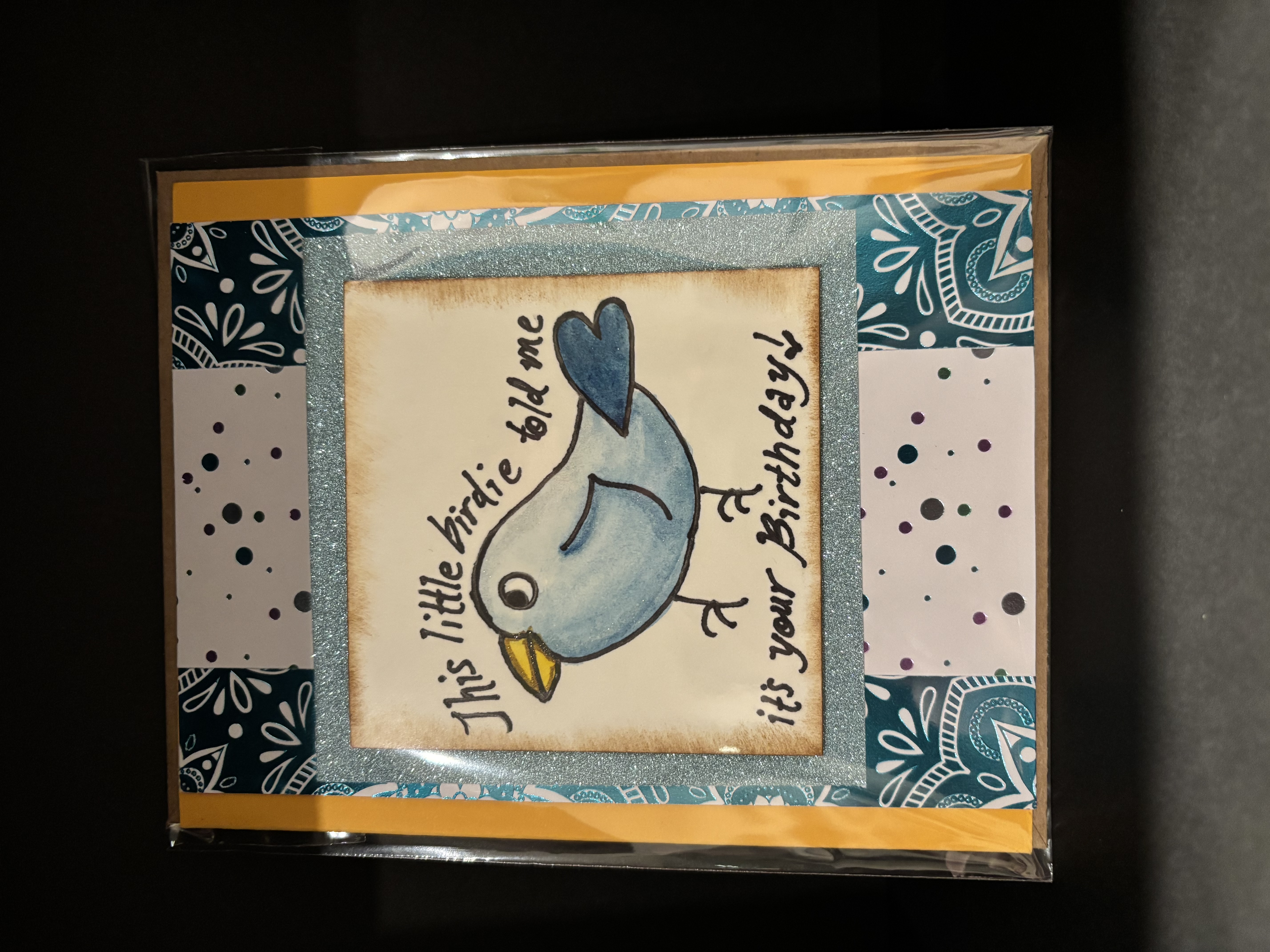 Blue Bird Birthday Card