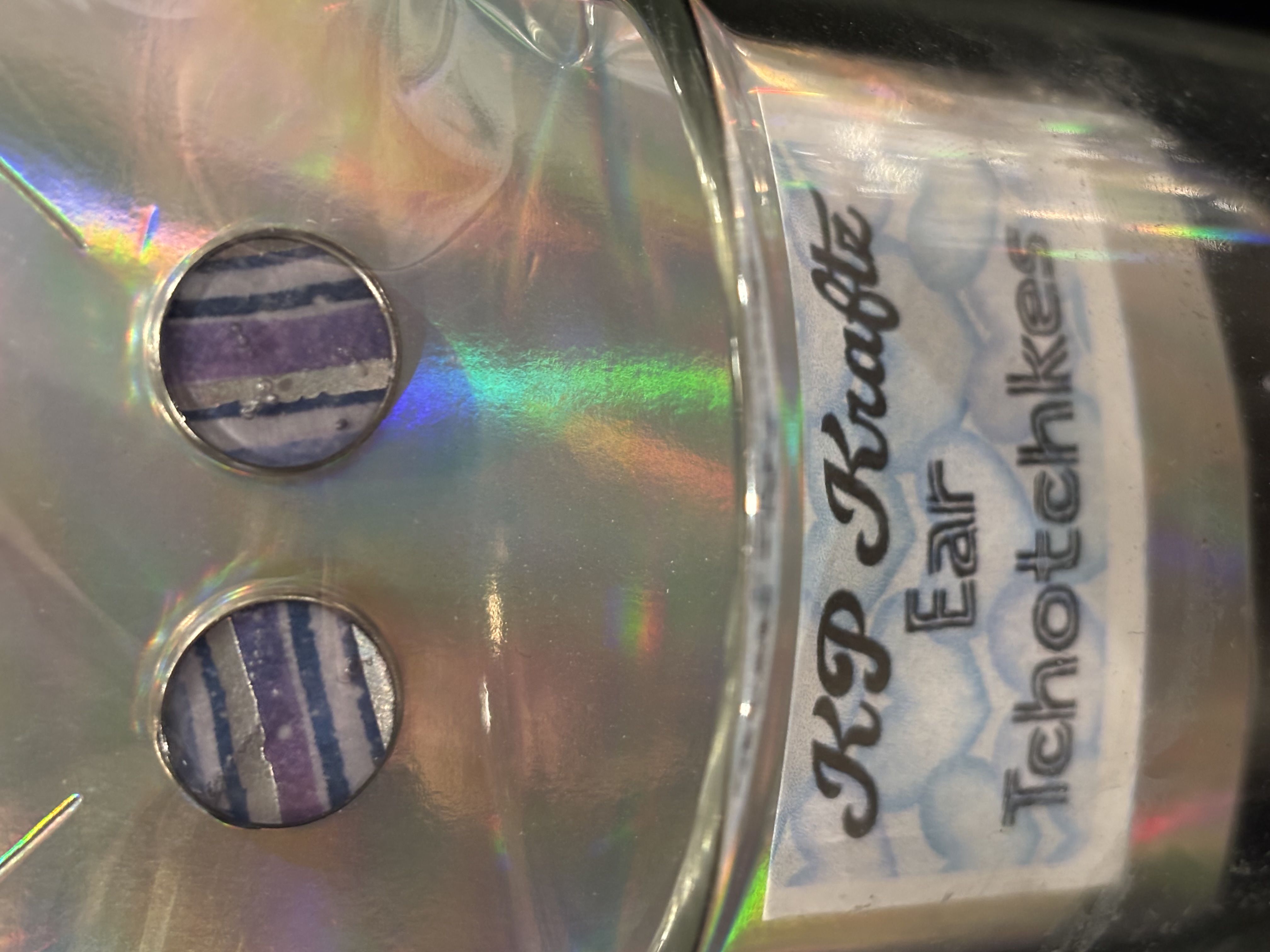 Purple Striped Ear Tchotchke Studs