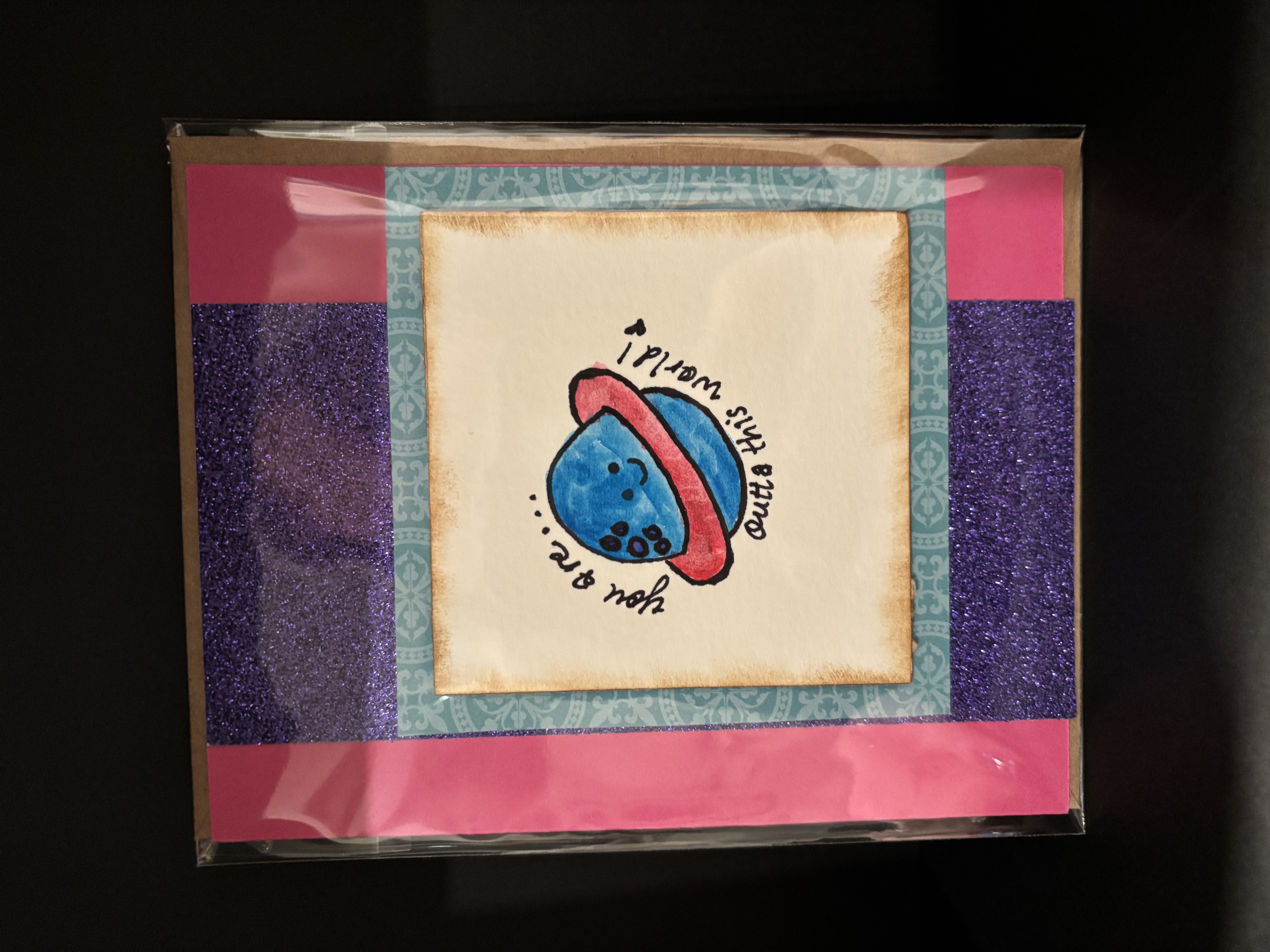 Handmade Outer Space Greeting Card