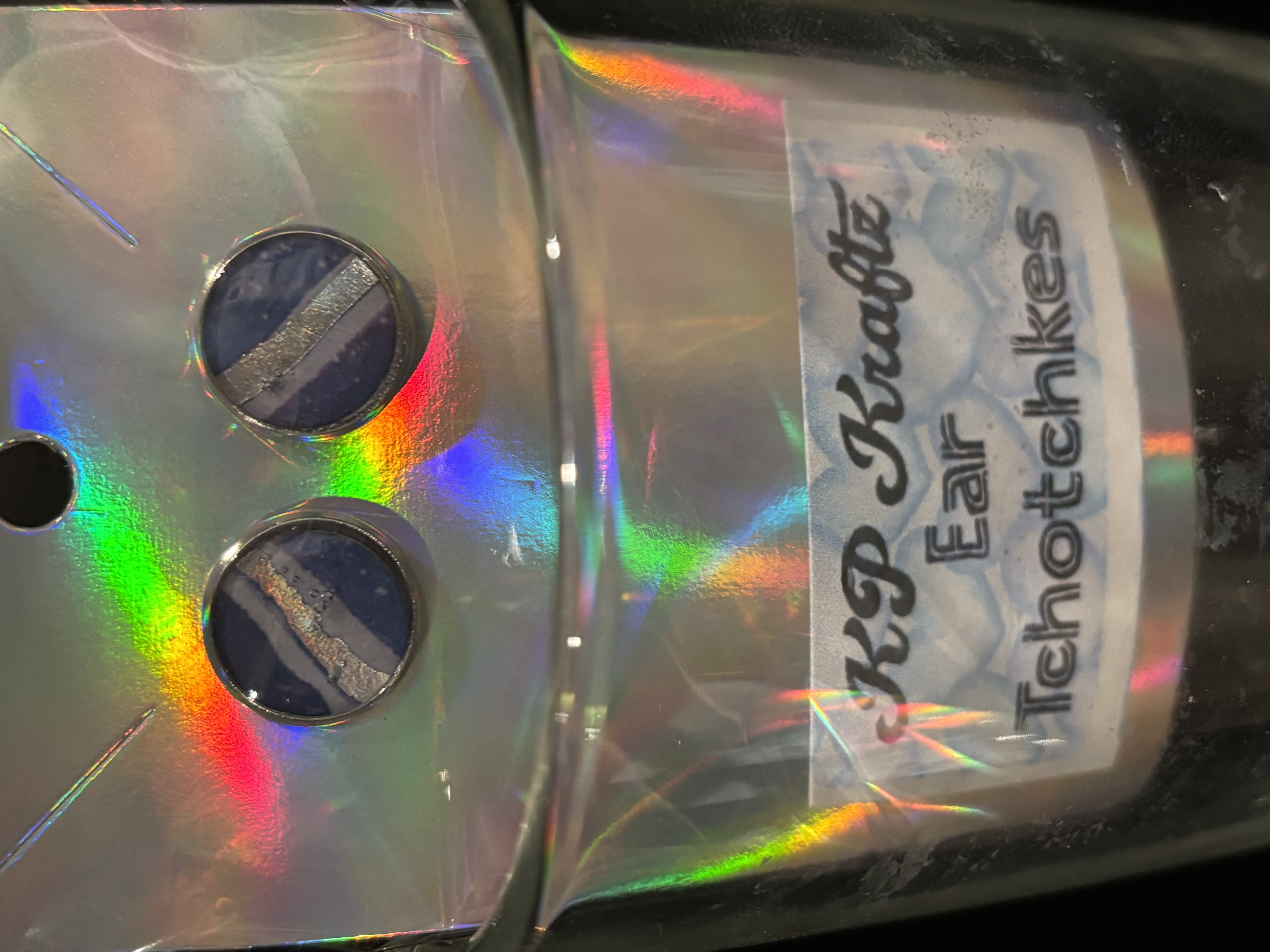 Violet-Blue Stripe Stud Earrings