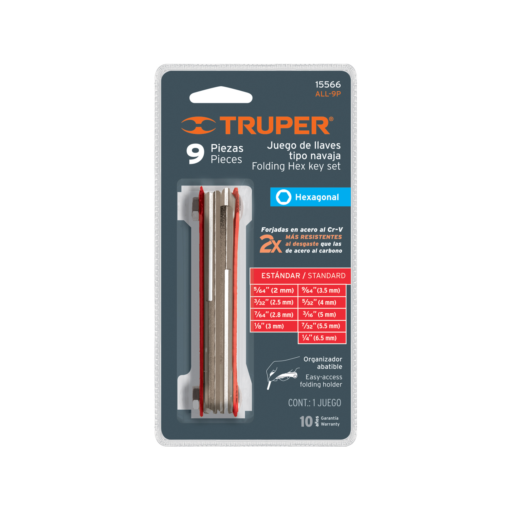 Juego de llaves tipo navaja Truper 15566