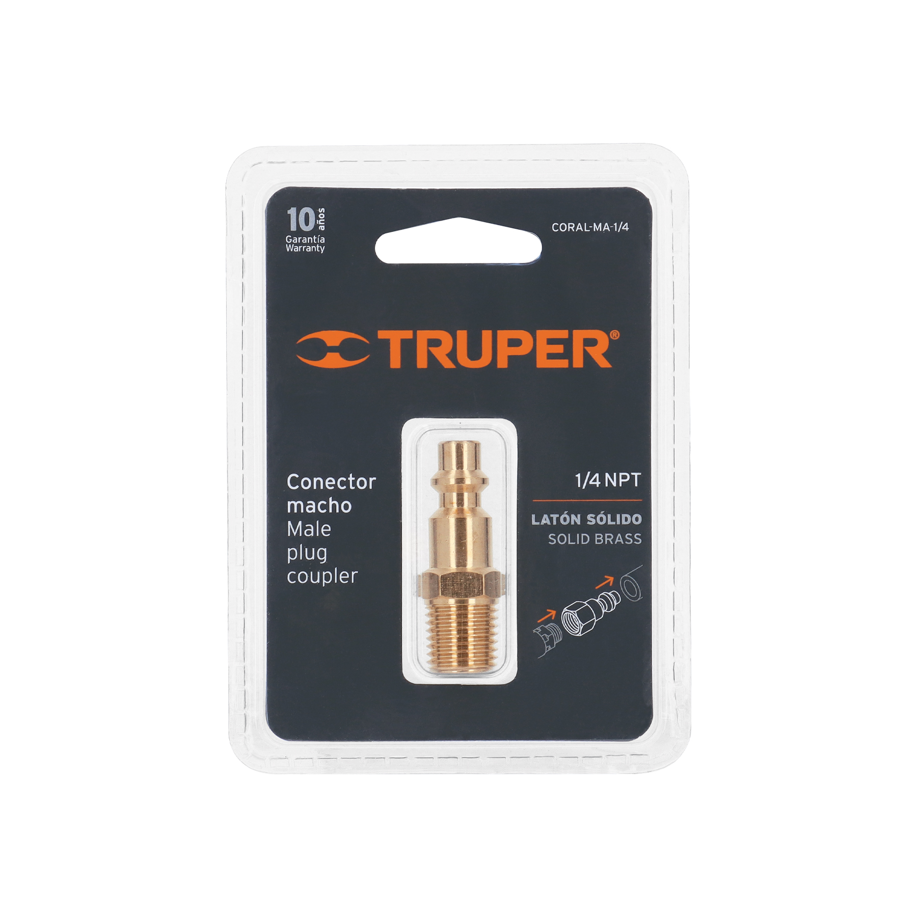Conector macho 1/4 NPT Truper 19083