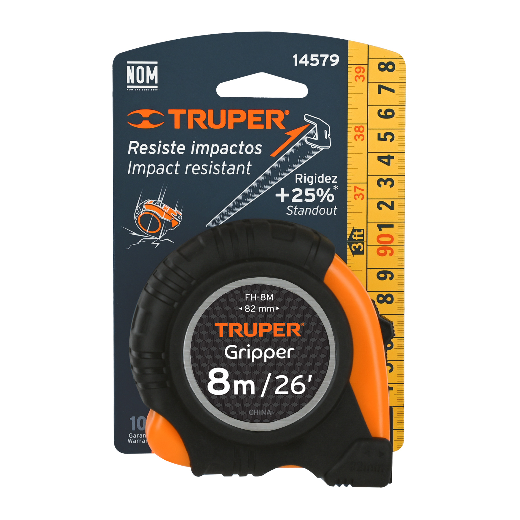 Cinta Métrica Truper Gripper 8m  14579