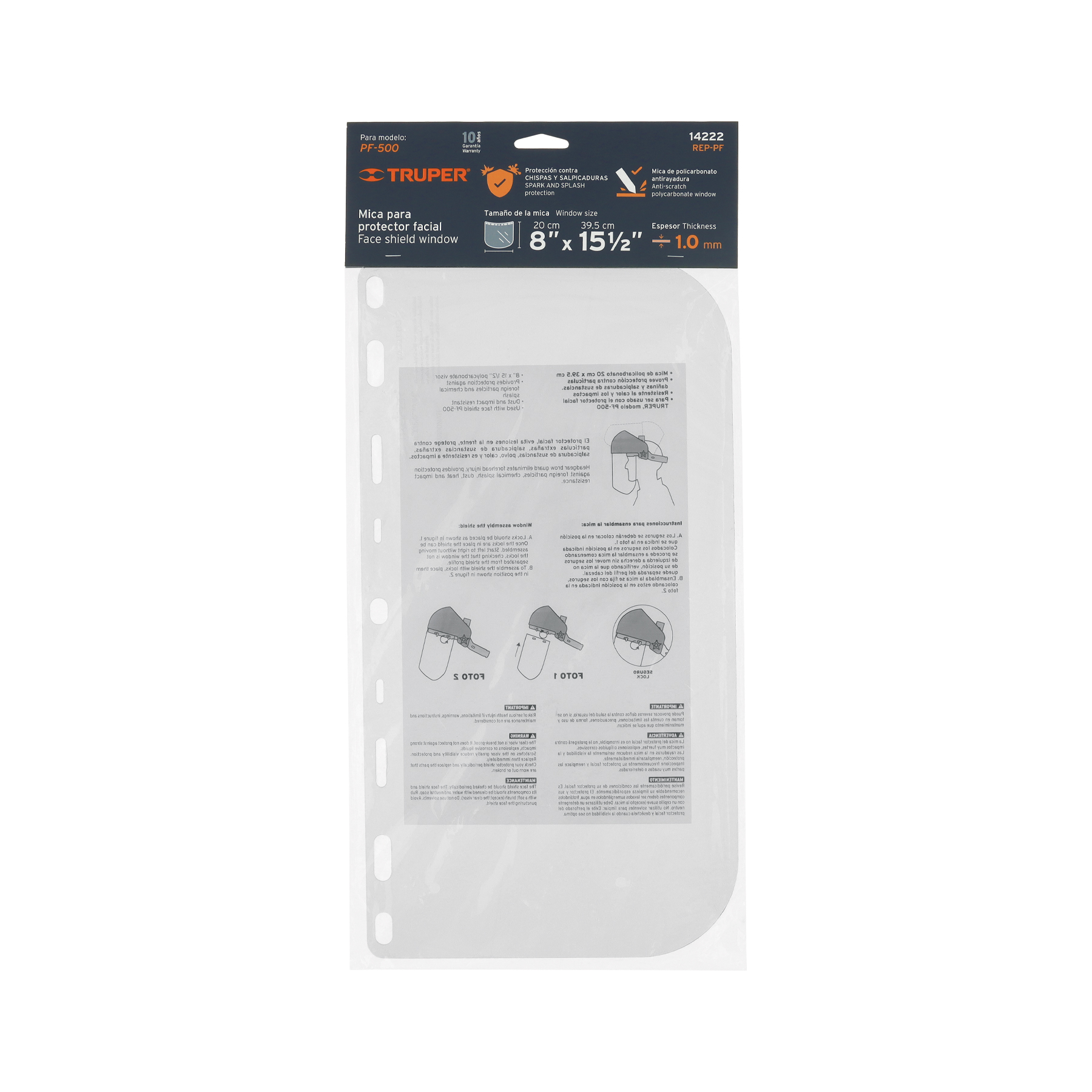 Mica para protector facial 14222