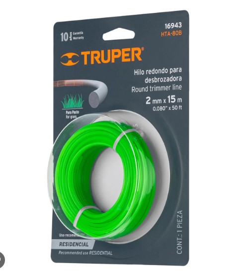 Hilo redondo para desbrozadora Truper 16943