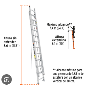 Escalera Extensible de Aluminio 6.1 m 16028