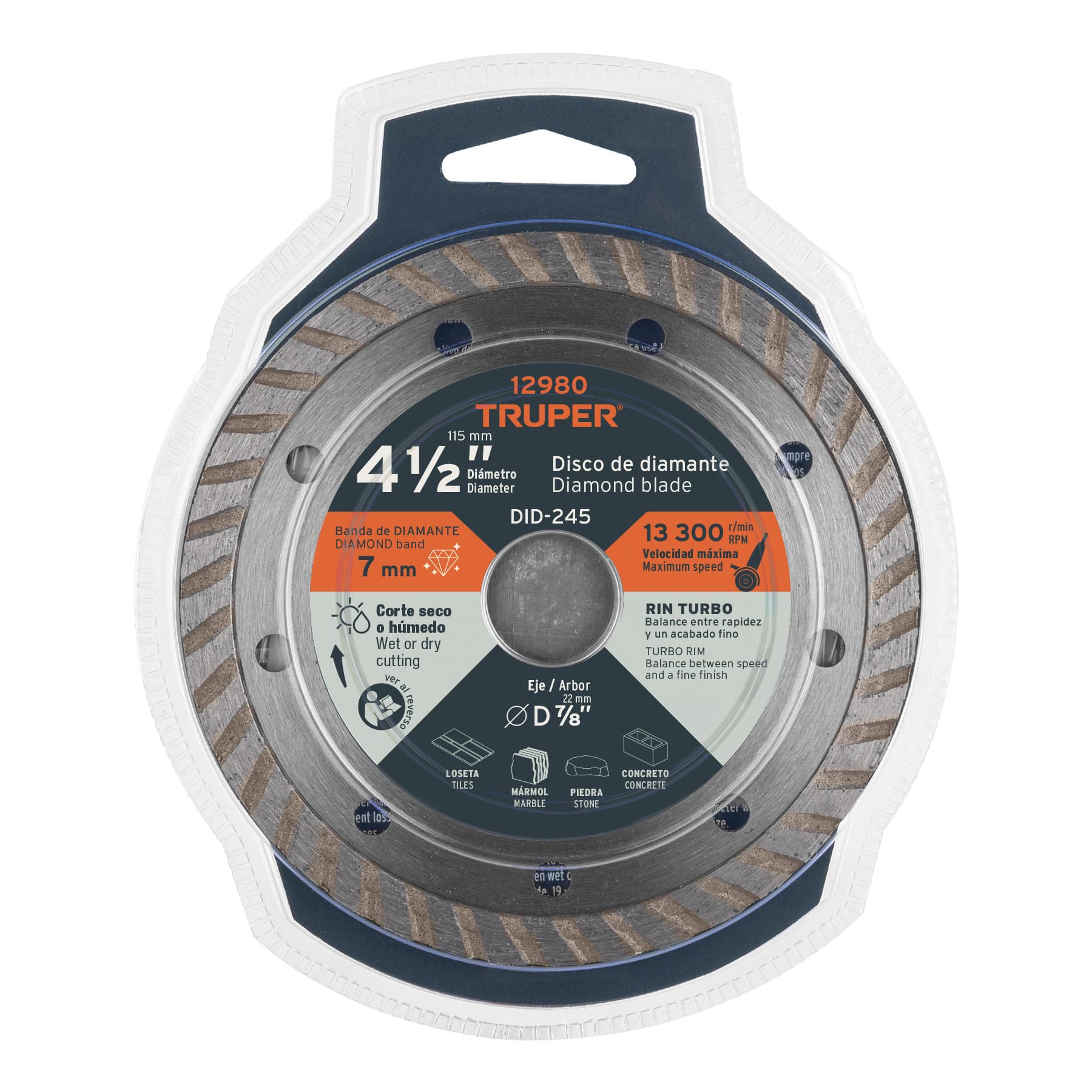 Disco de diamante 4 1/2" Truper  12980