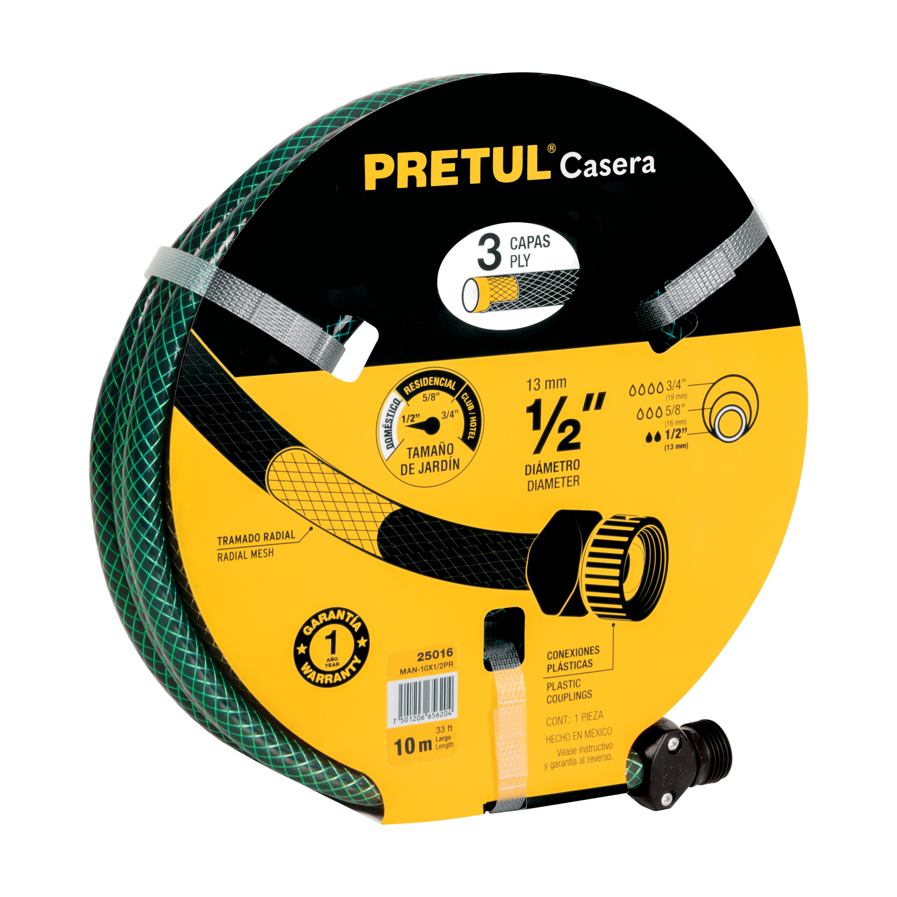 Manguera Jardín Pretul 1/2" 10m 25016