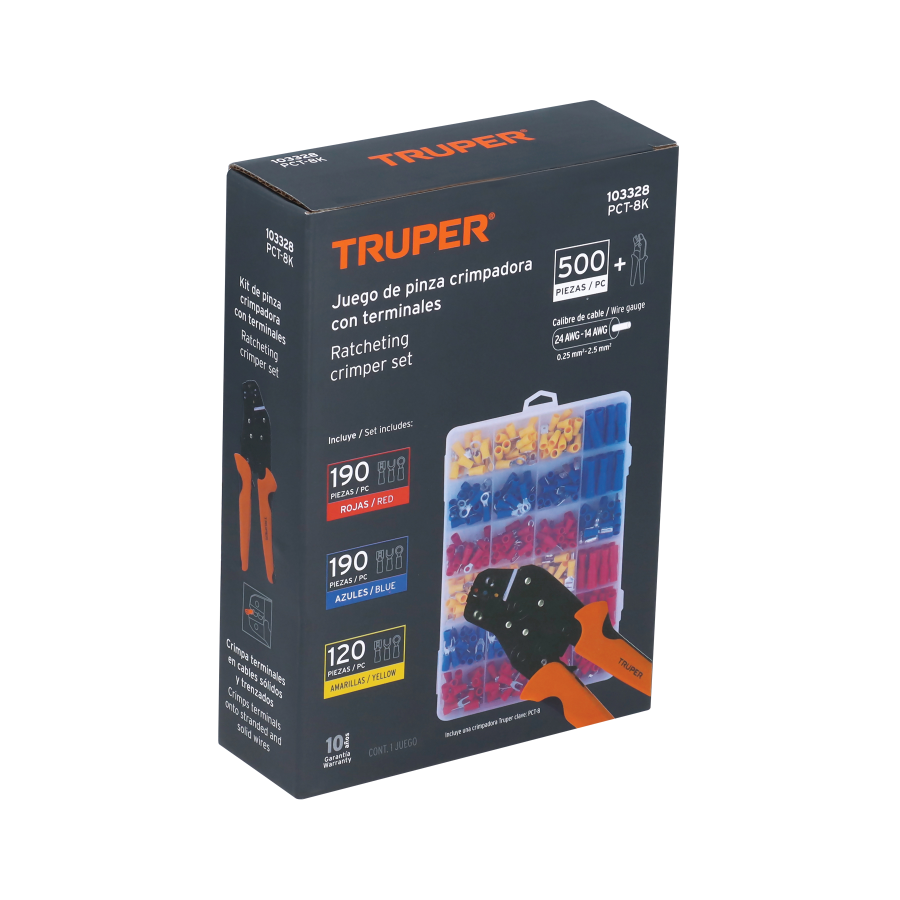 Juego de pinza crimpadora con terminales 103328